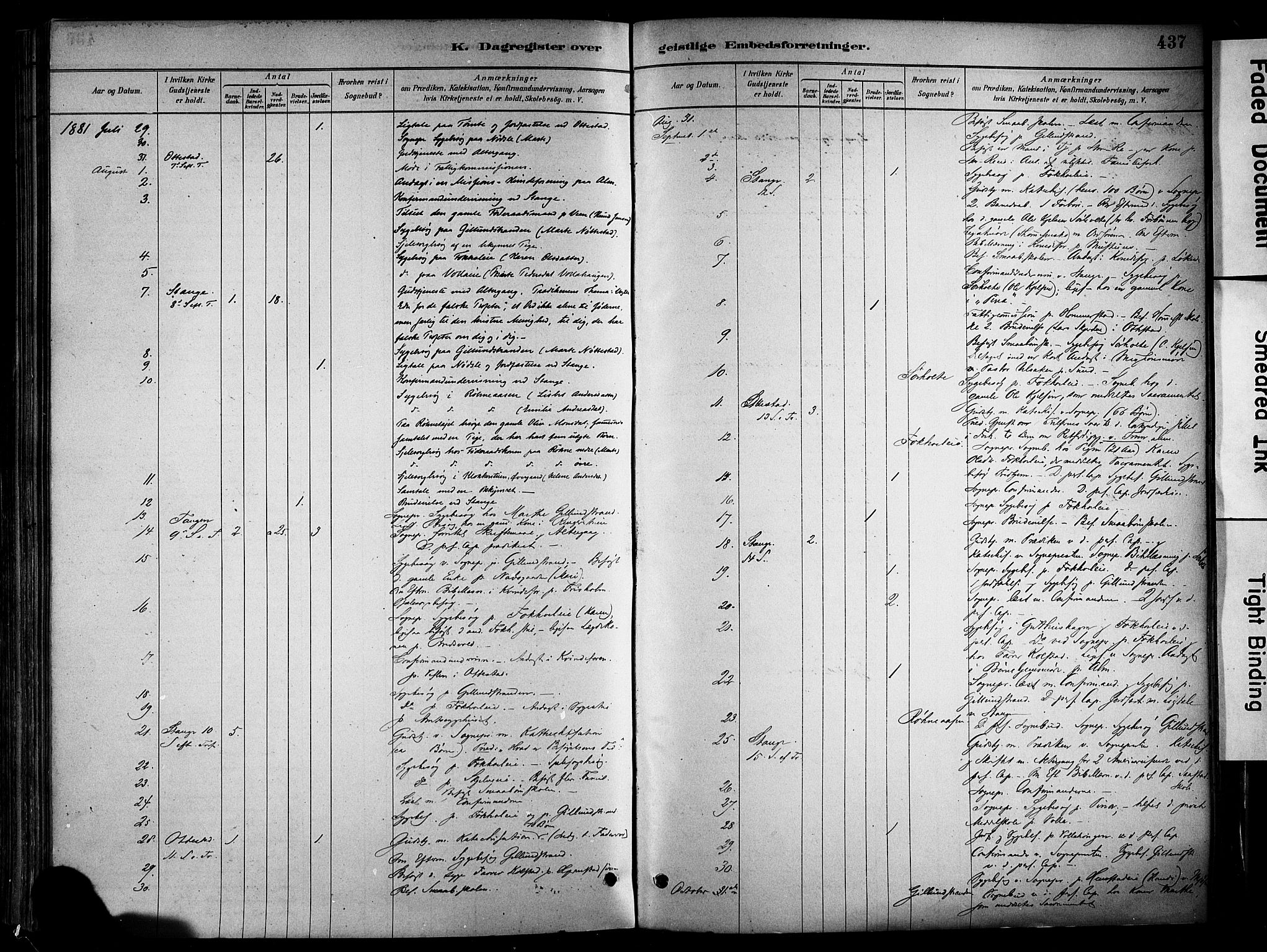 Stange prestekontor, AV/SAH-PREST-002/K/L0017: Parish register (official) no. 17, 1880-1893, p. 437