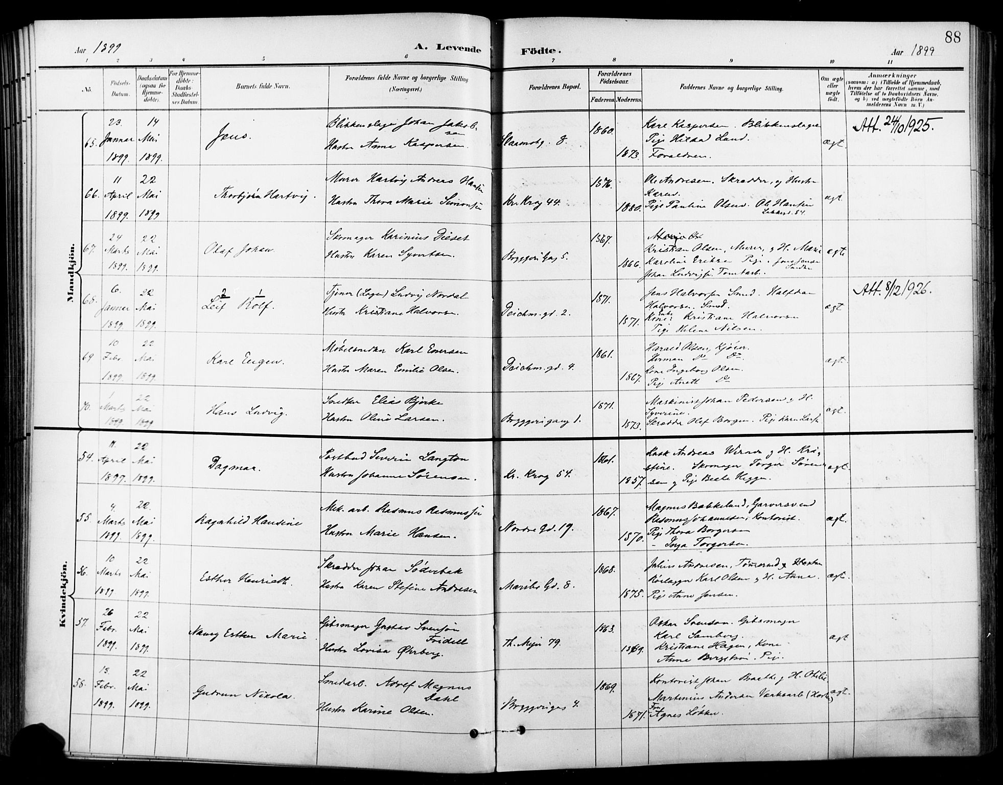 Jakob prestekontor Kirkebøker, SAO/A-10850/F/Fa/L0005: Parish register (official) no. 5, 1896-1903, p. 88