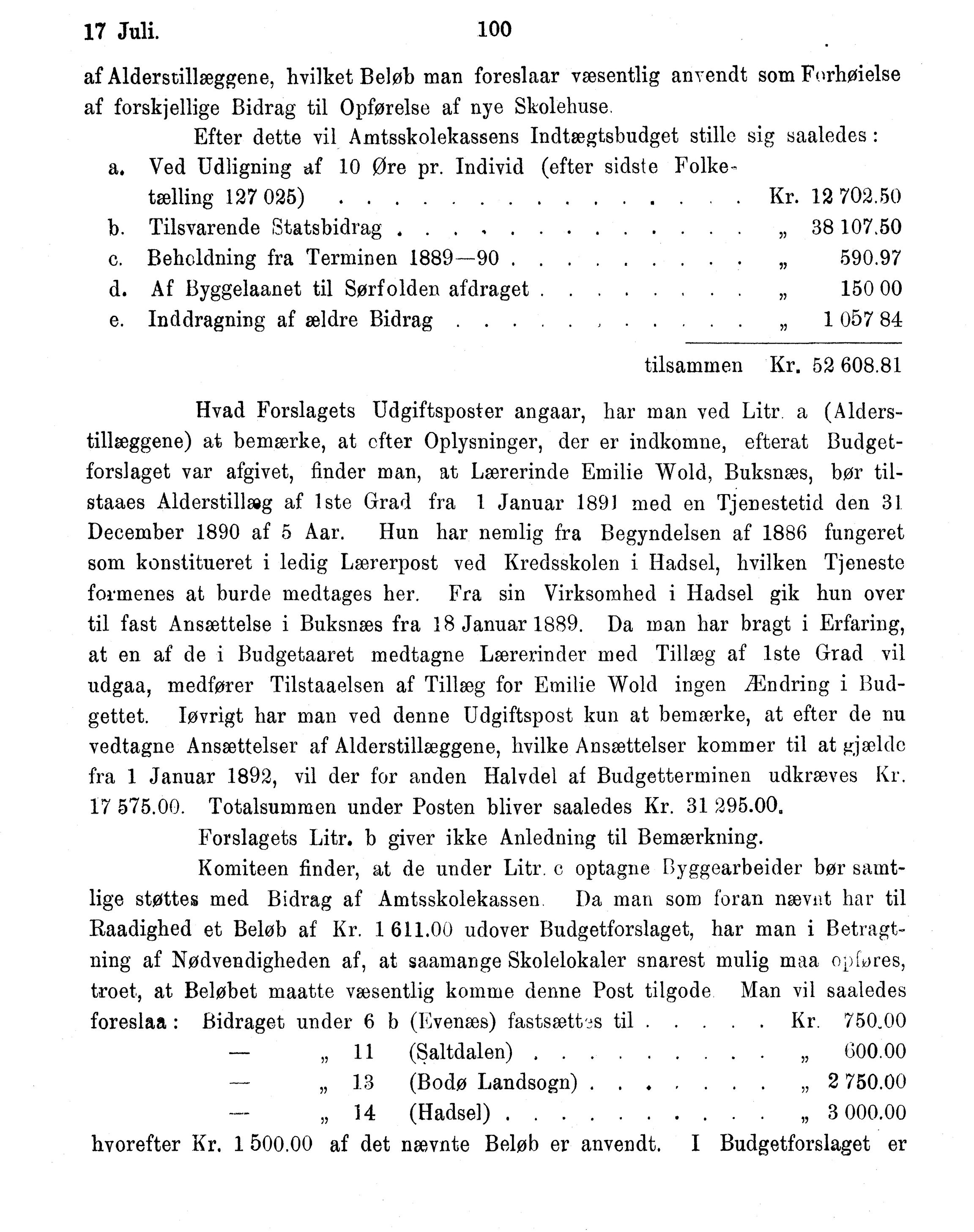 Nordland Fylkeskommune. Fylkestinget, AIN/NFK-17/176/A/Ac/L0016: Fylkestingsforhandlinger 1891-1893, 1891-1893