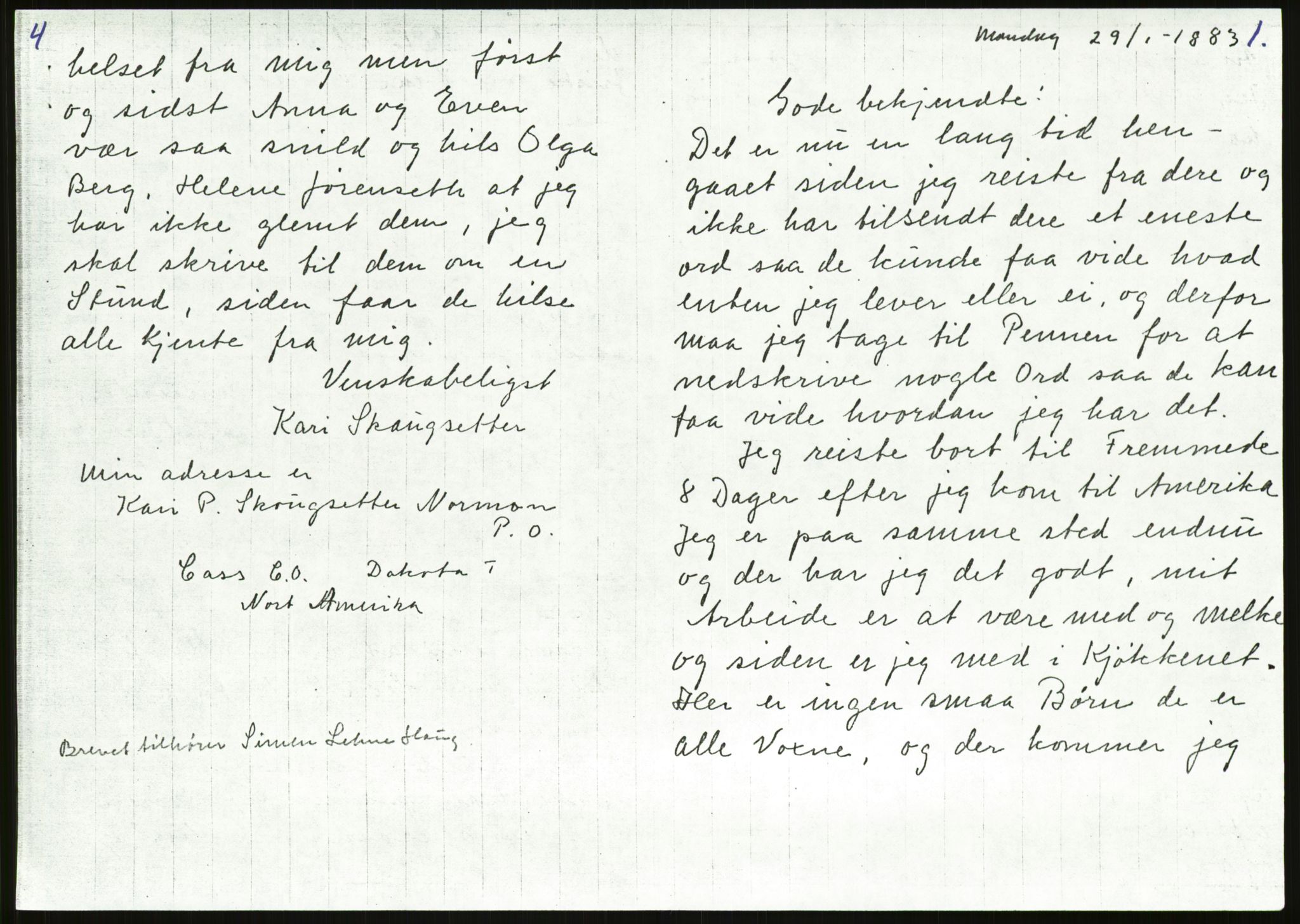 Samlinger til kildeutgivelse, Amerikabrevene, AV/RA-EA-4057/F/L0011: Innlån fra Oppland: Bræin - Knudsen, 1838-1914, p. 435