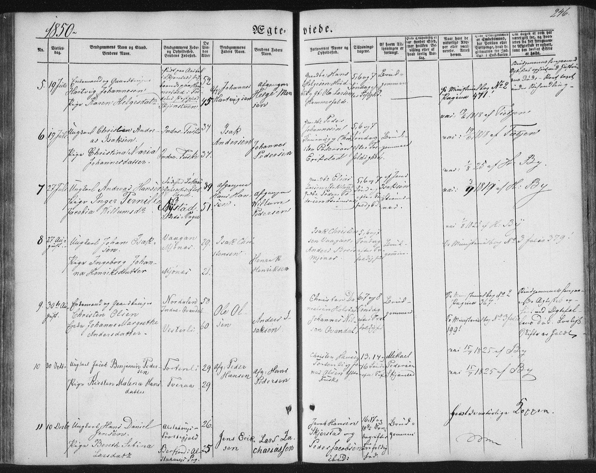 Ministerialprotokoller, klokkerbøker og fødselsregistre - Nordland, SAT/A-1459/852/L0738: Parish register (official) no. 852A08, 1849-1865, p. 246