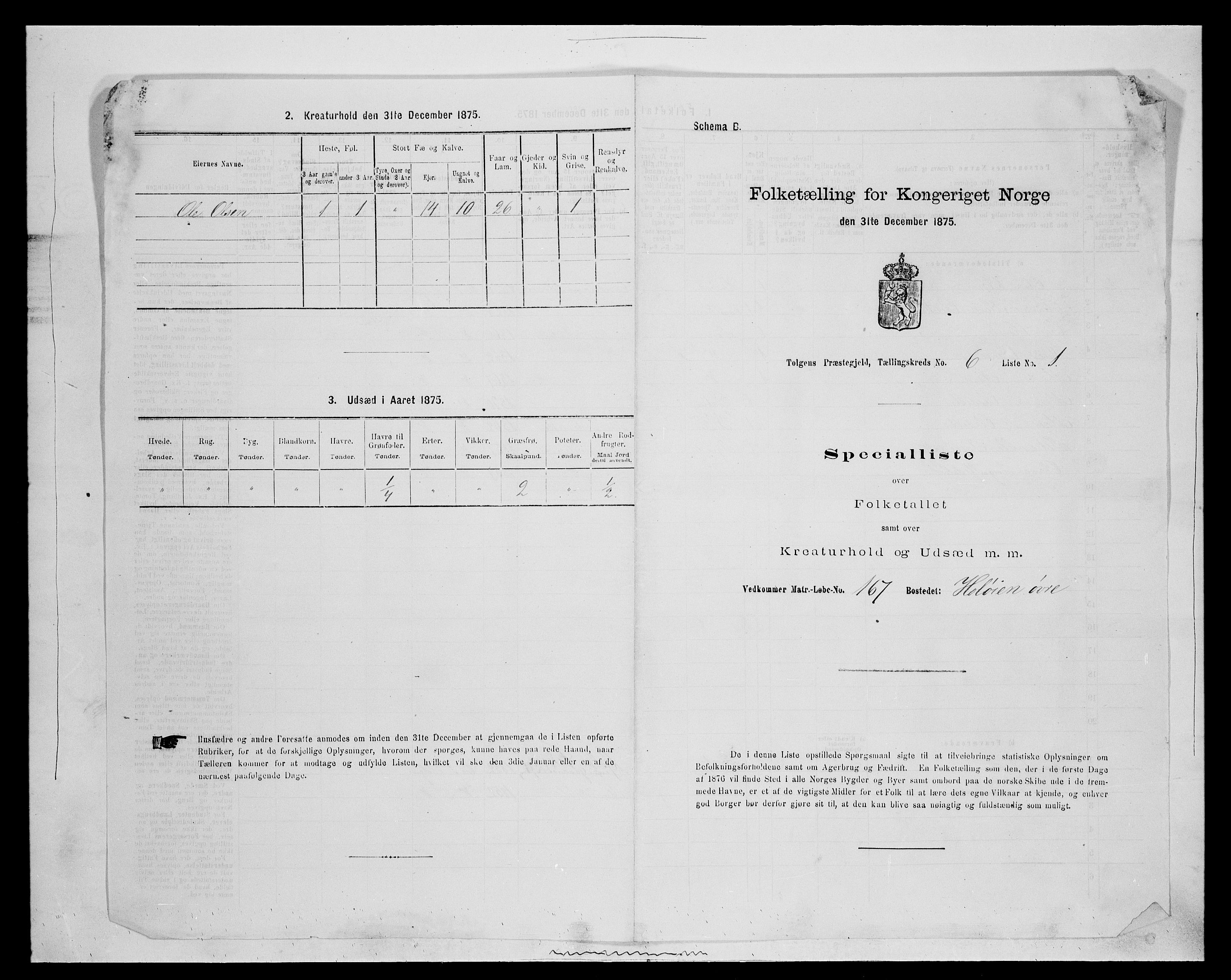 SAH, 1875 census for 0436P Tolga, 1875, p. 632