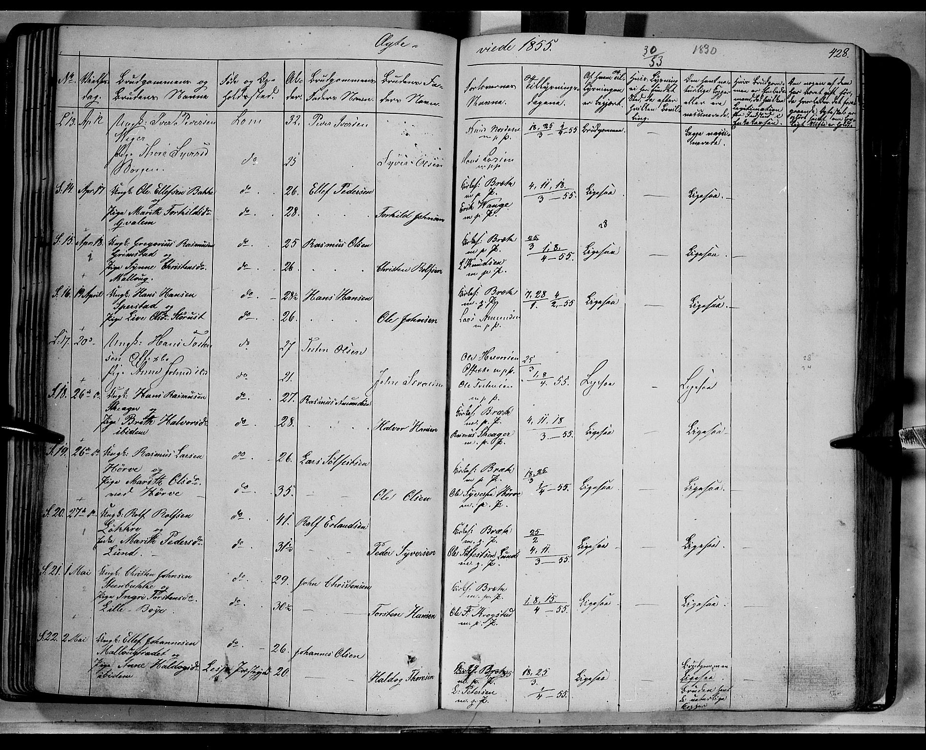 Lom prestekontor, AV/SAH-PREST-070/K/L0006: Parish register (official) no. 6B, 1837-1863, p. 428