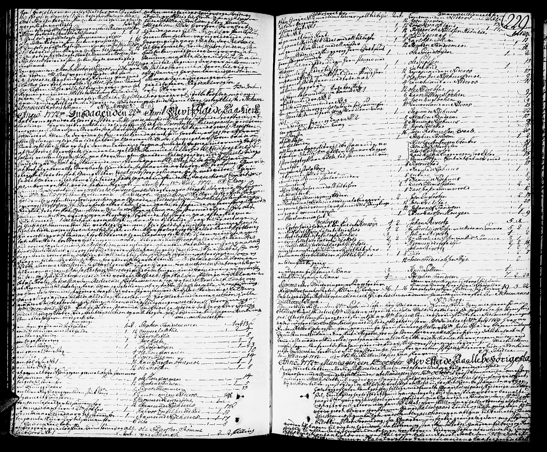 Orkdal sorenskriveri, SAT/A-4169/1/3/3Aa/L0007: Skifteprotokoller, 1767-1782, p. 228b-229a