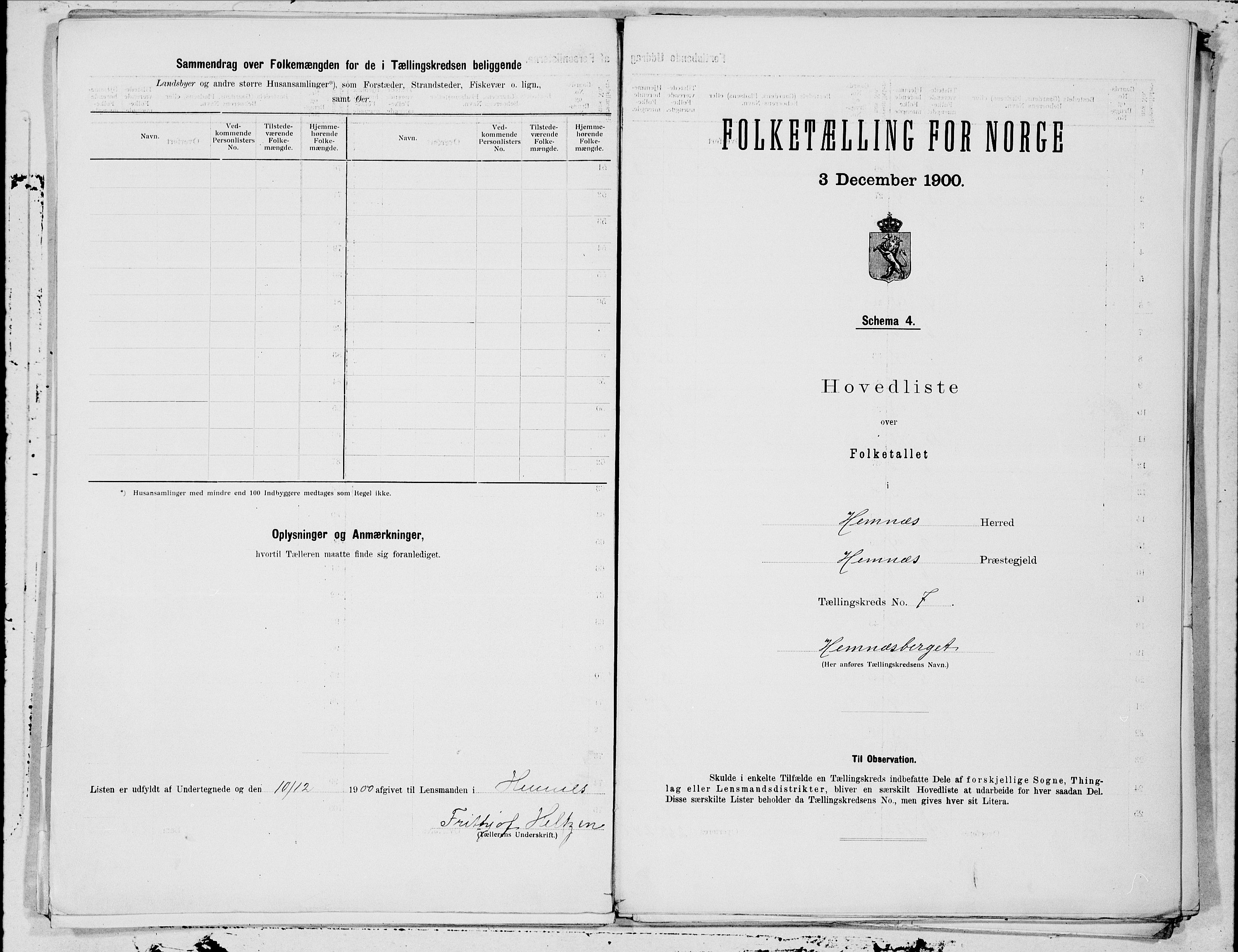 SAT, 1900 census for Hemnes, 1900, p. 14
