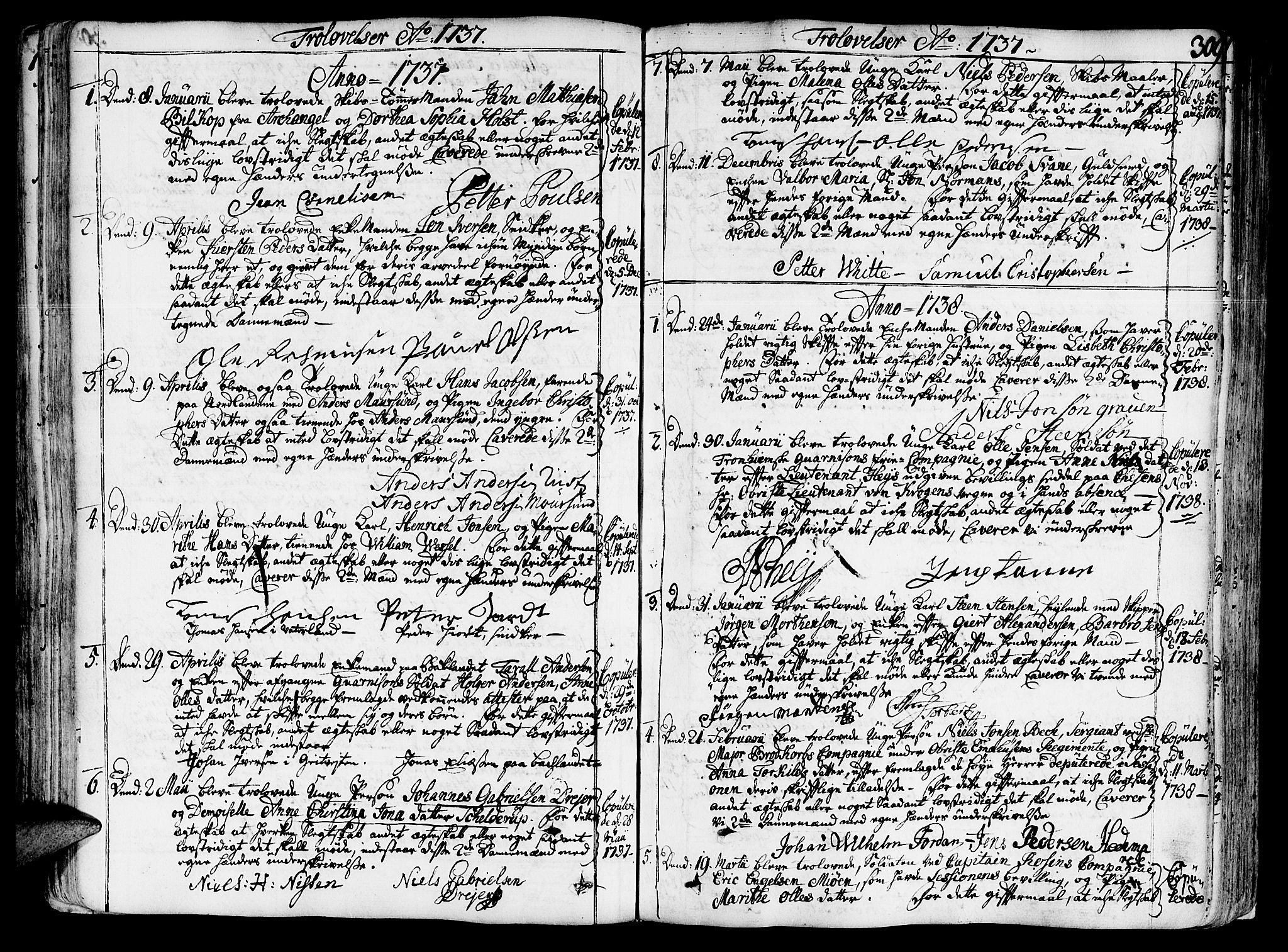Ministerialprotokoller, klokkerbøker og fødselsregistre - Sør-Trøndelag, AV/SAT-A-1456/602/L0103: Parish register (official) no. 602A01, 1732-1774, p. 309