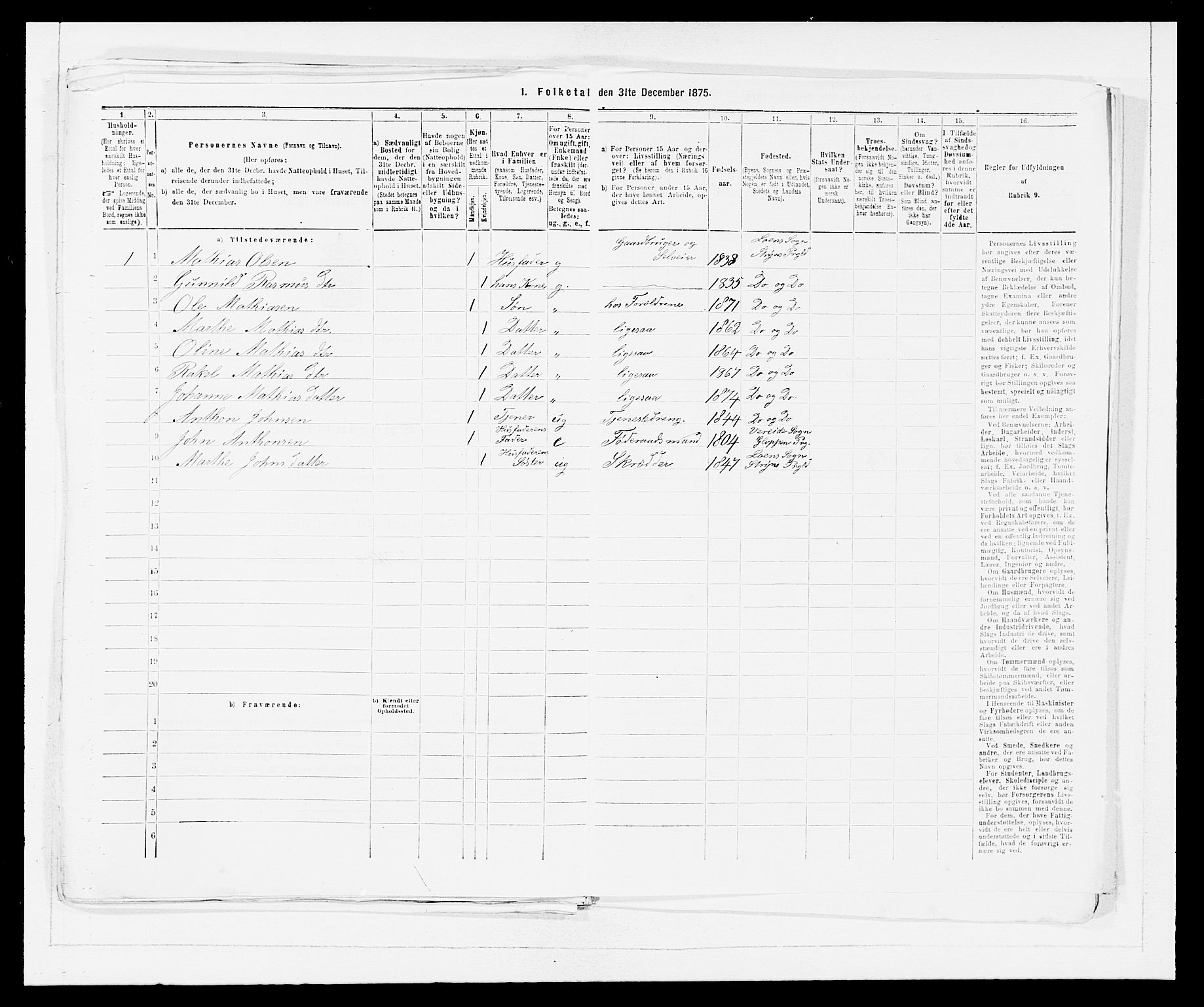 SAB, 1875 Census for 1448P Stryn, 1875, p. 765