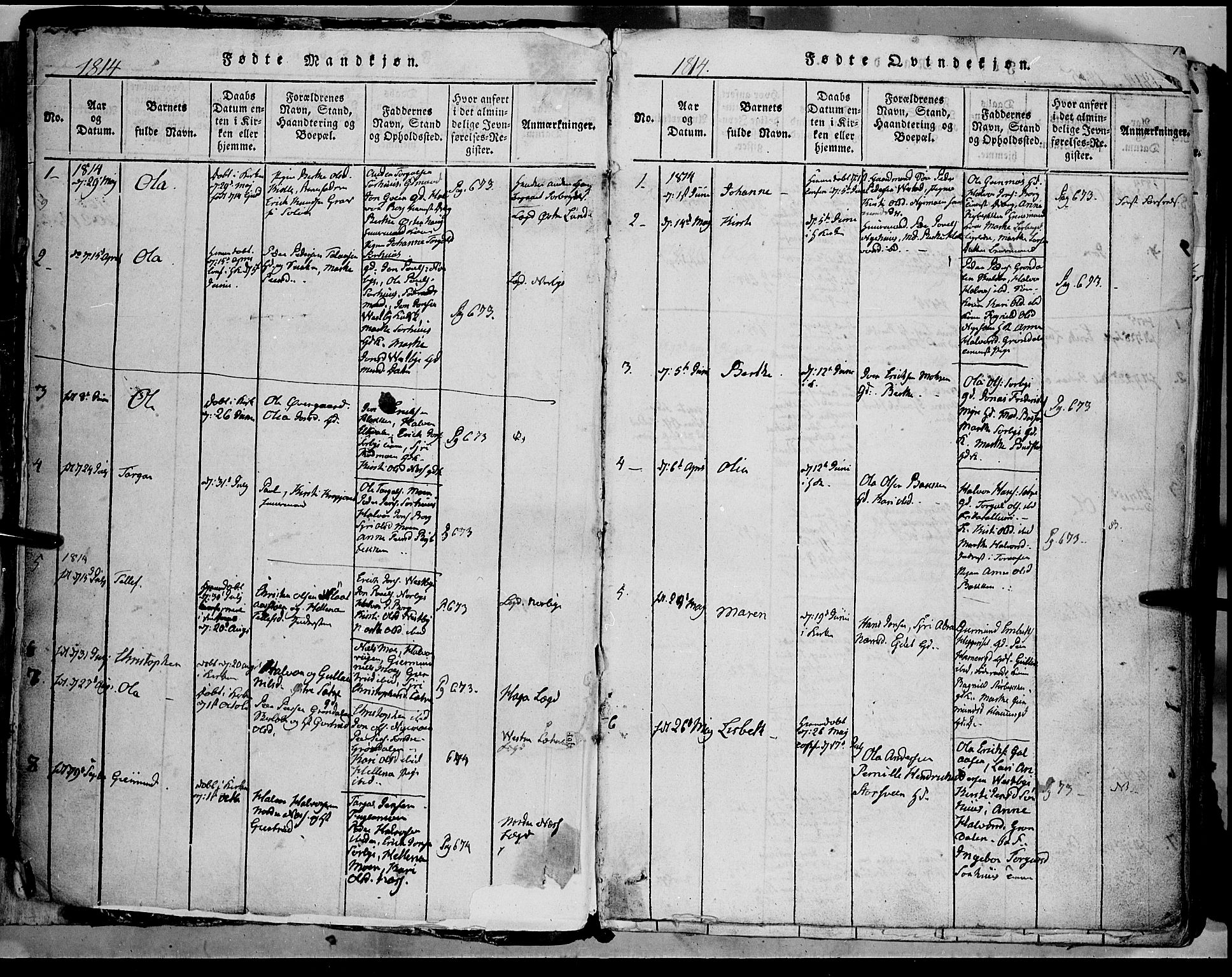 Trysil prestekontor, SAH/PREST-046/H/Ha/Haa/L0003: Parish register (official) no. 3 /1, 1814-1841, p. 2-3