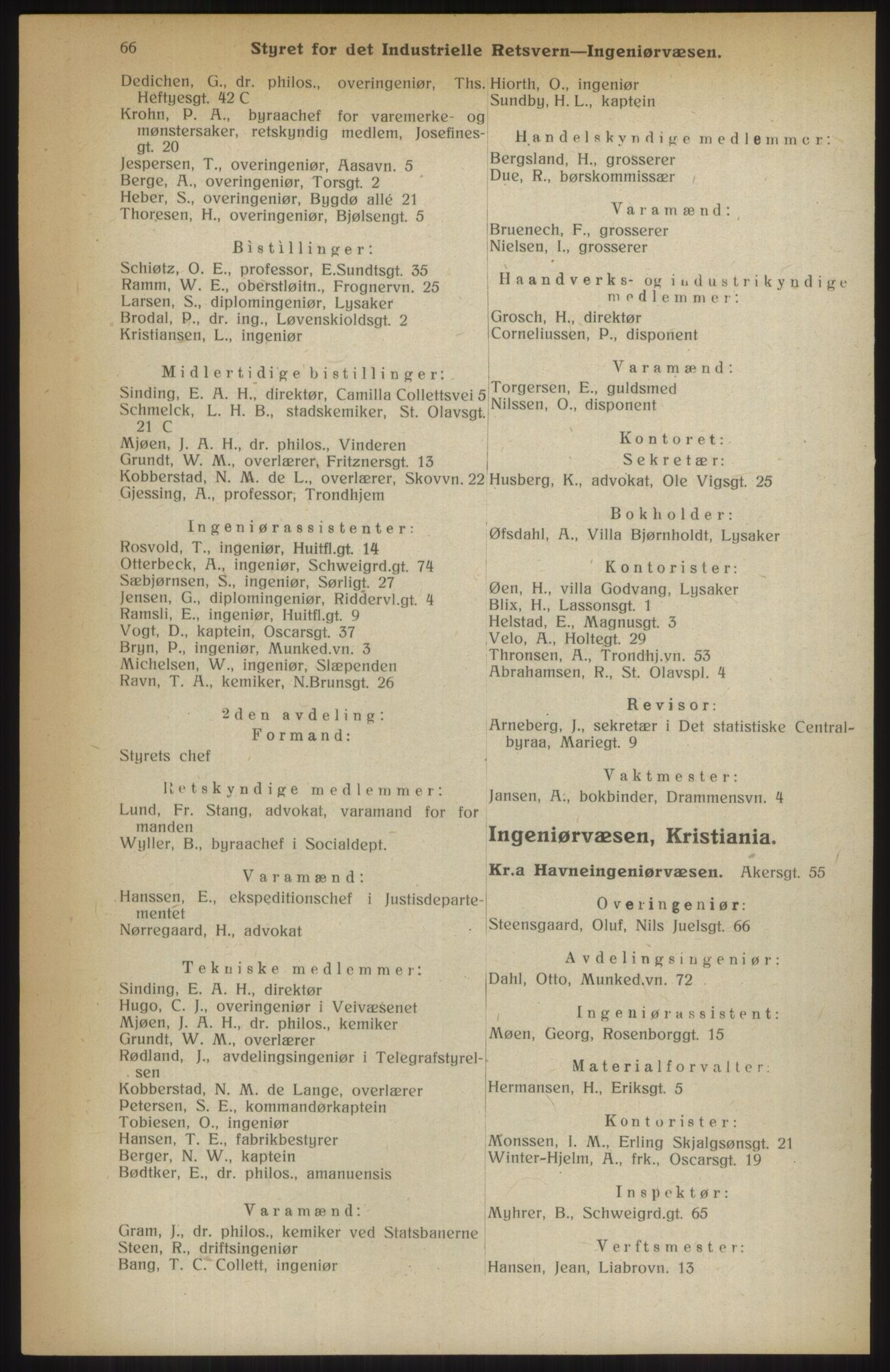 Kristiania/Oslo adressebok, PUBL/-, 1914, p. 66