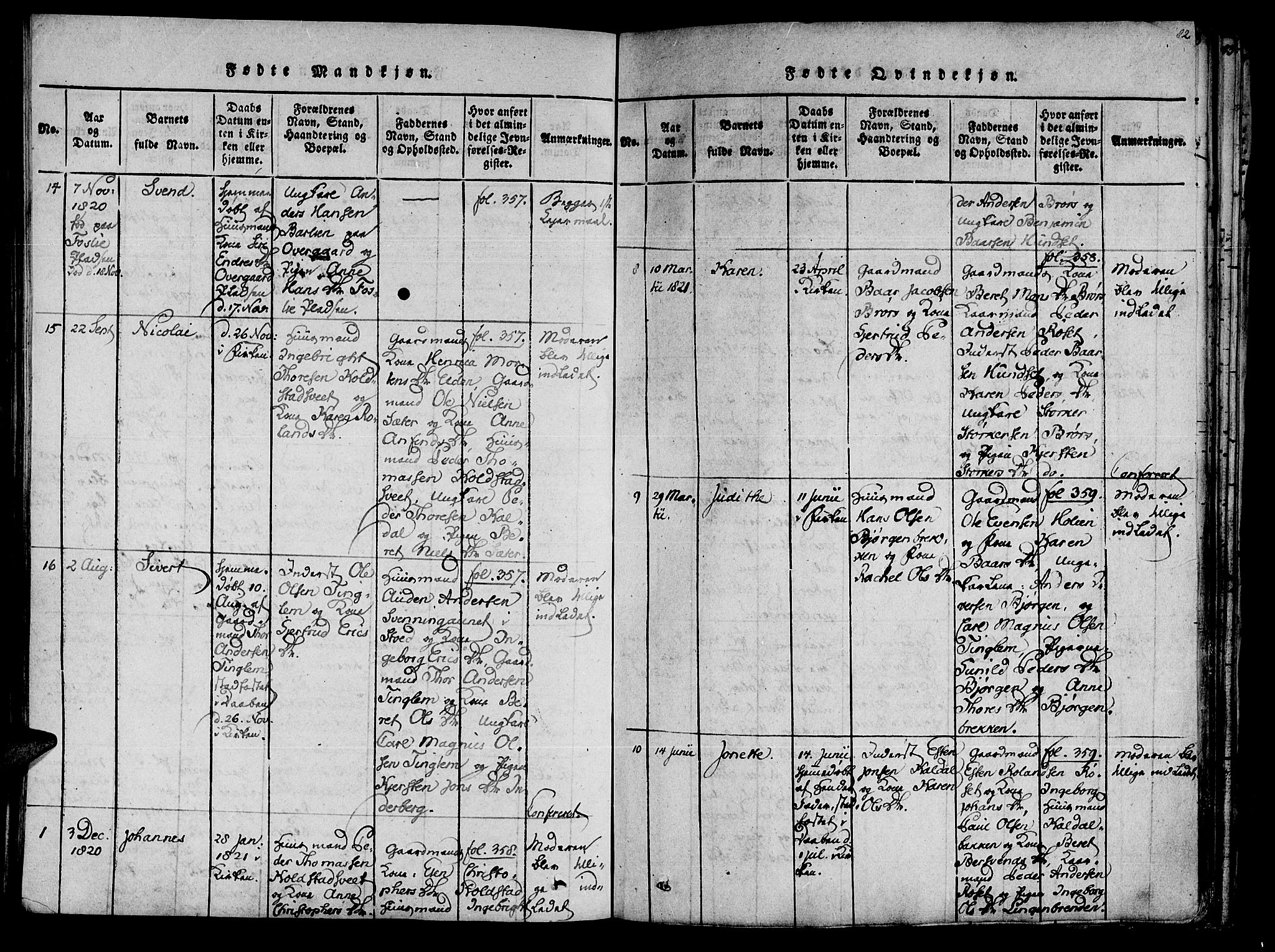 Ministerialprotokoller, klokkerbøker og fødselsregistre - Nord-Trøndelag, SAT/A-1458/741/L0387: Parish register (official) no. 741A03 /3, 1817-1822, p. 82