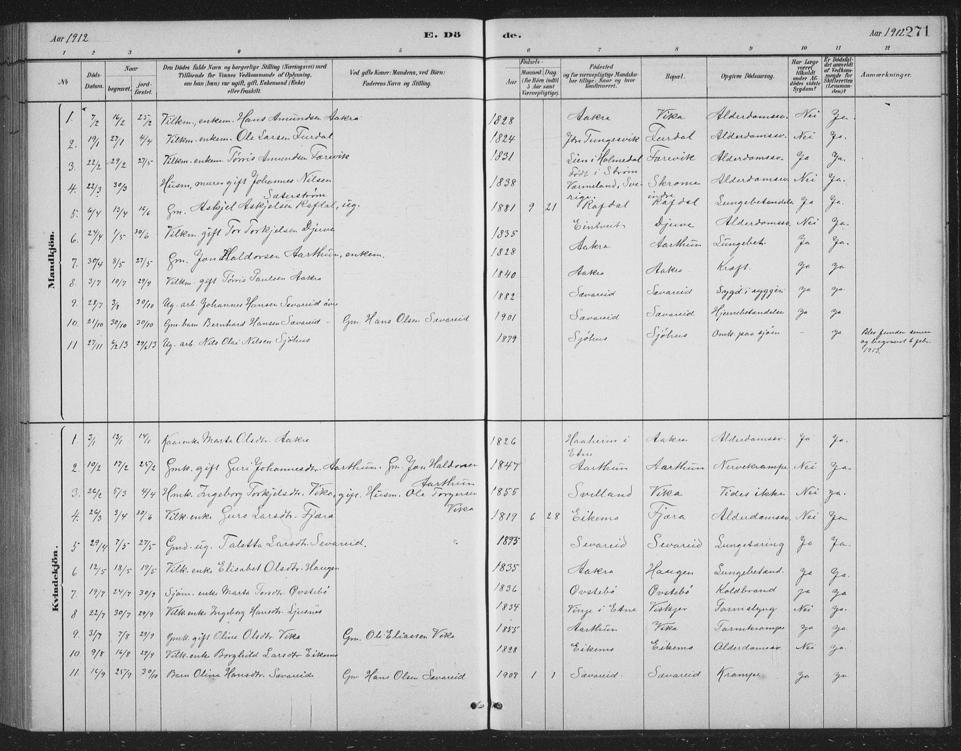 Skånevik sokneprestembete, SAB/A-77801/H/Hab: Parish register (copy) no. B 2, 1881-1920, p. 271