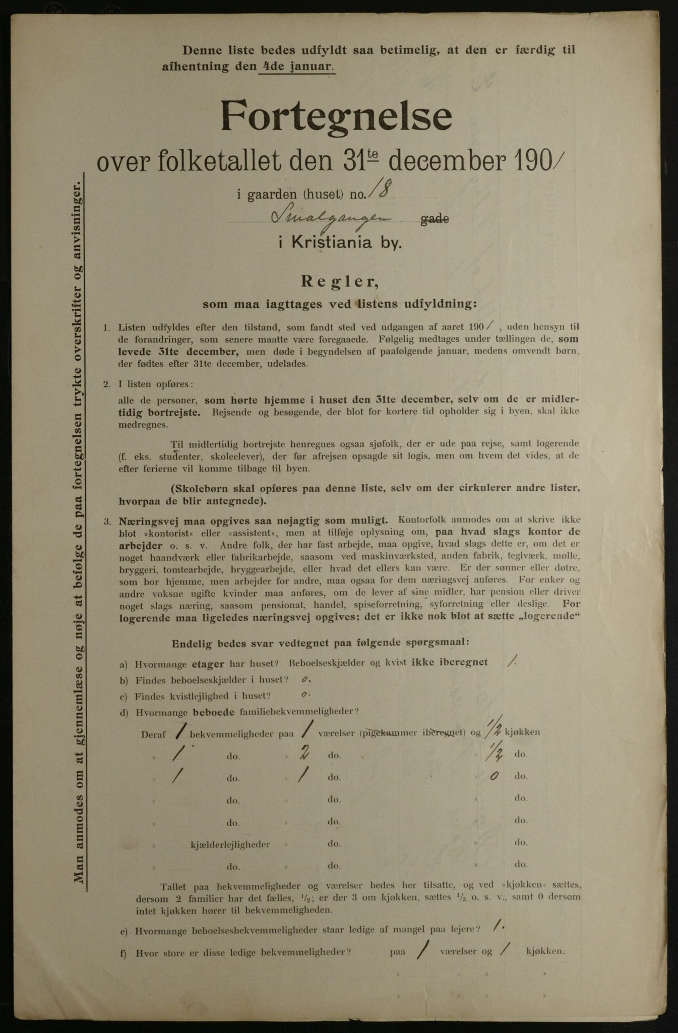 OBA, Municipal Census 1901 for Kristiania, 1901, p. 14956