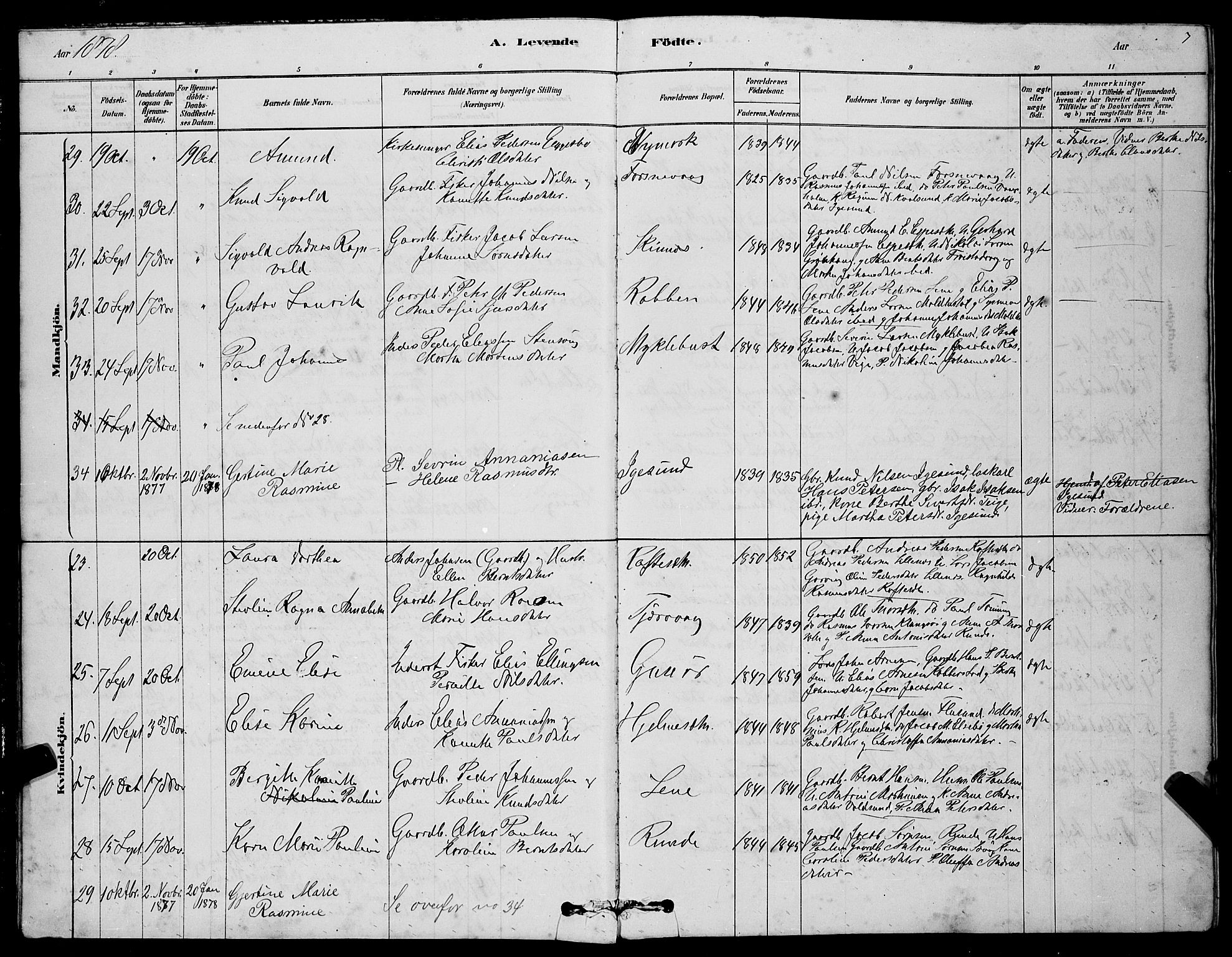 Ministerialprotokoller, klokkerbøker og fødselsregistre - Møre og Romsdal, AV/SAT-A-1454/507/L0081: Parish register (copy) no. 507C04, 1878-1898, p. 7