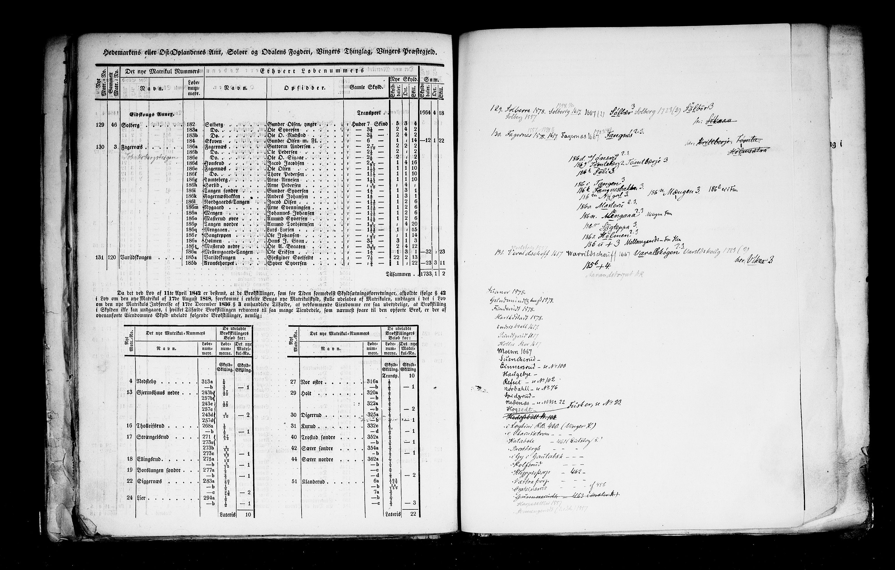 Rygh, AV/RA-PA-0034/F/Fb/L0003: Matrikkelen for 1838 - Hedemarken amt (Hedmark fylke), 1838