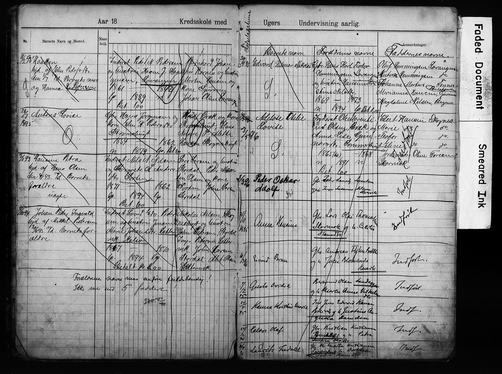 Lyngen sokneprestembete, AV/SATØ-S-1289/H/Ha/L0052/0001: Baptism register no. 52.1, 1895-1914