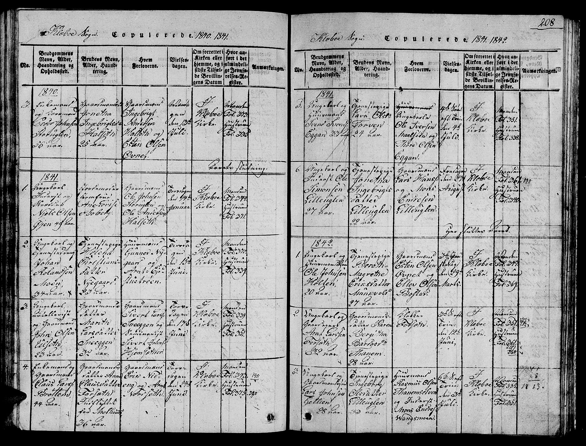 Ministerialprotokoller, klokkerbøker og fødselsregistre - Sør-Trøndelag, SAT/A-1456/618/L0450: Parish register (copy) no. 618C01, 1816-1865, p. 208