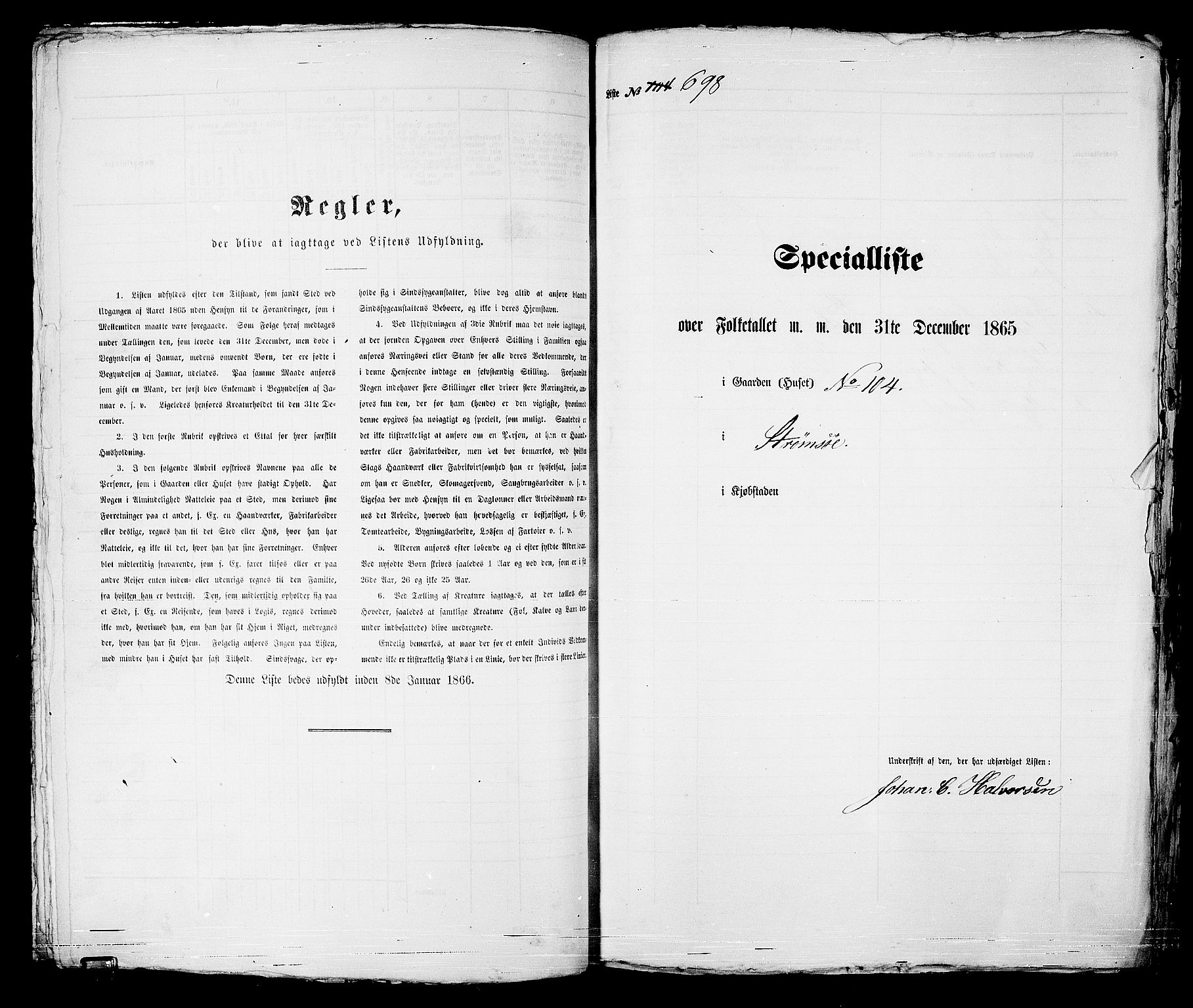 RA, 1865 census for Strømsø in Drammen, 1865, p. 211