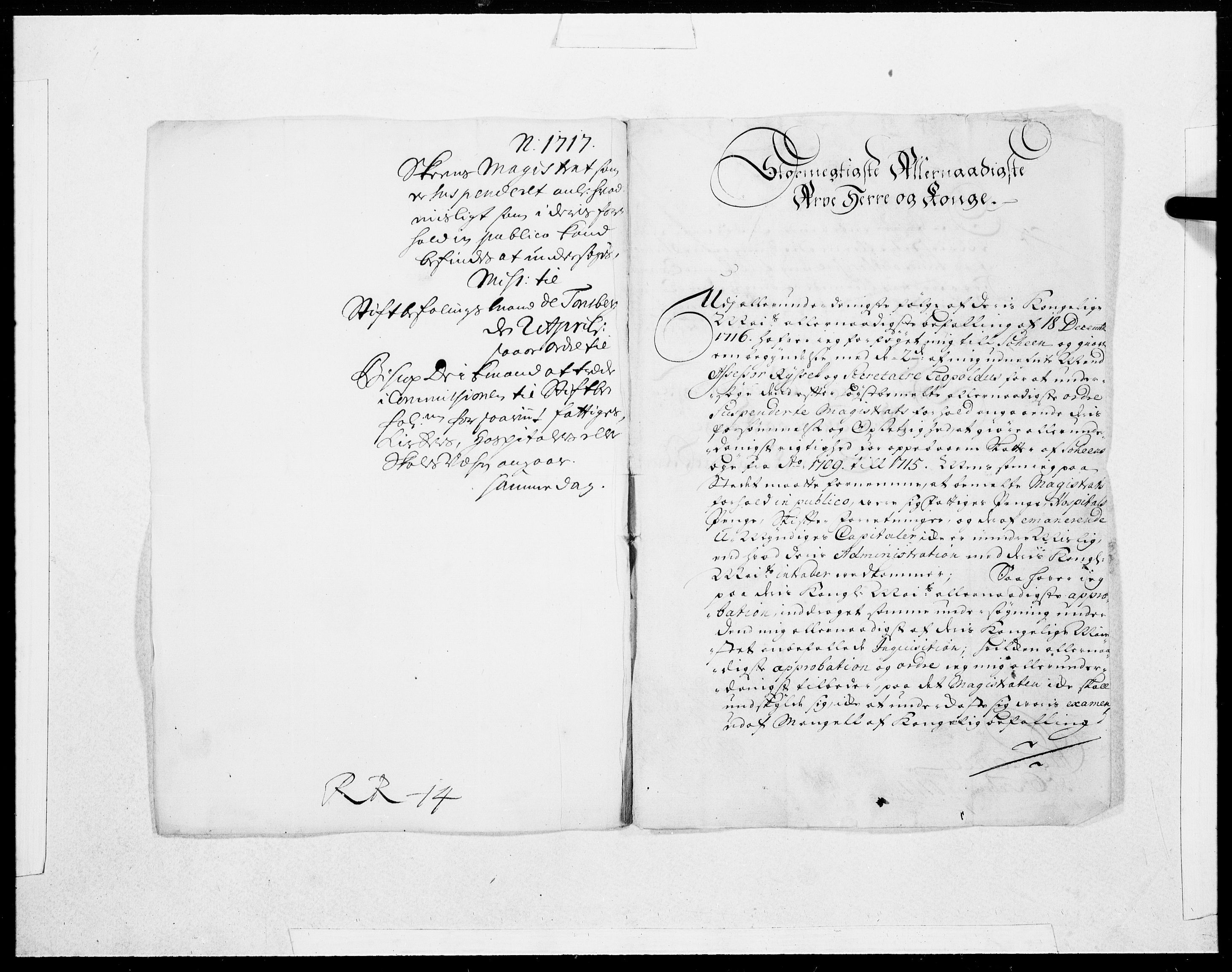 Danske Kanselli 1572-1799, AV/RA-EA-3023/F/Fc/Fcc/Fcca/L0080: Norske innlegg 1572-1799, 1717, p. 346