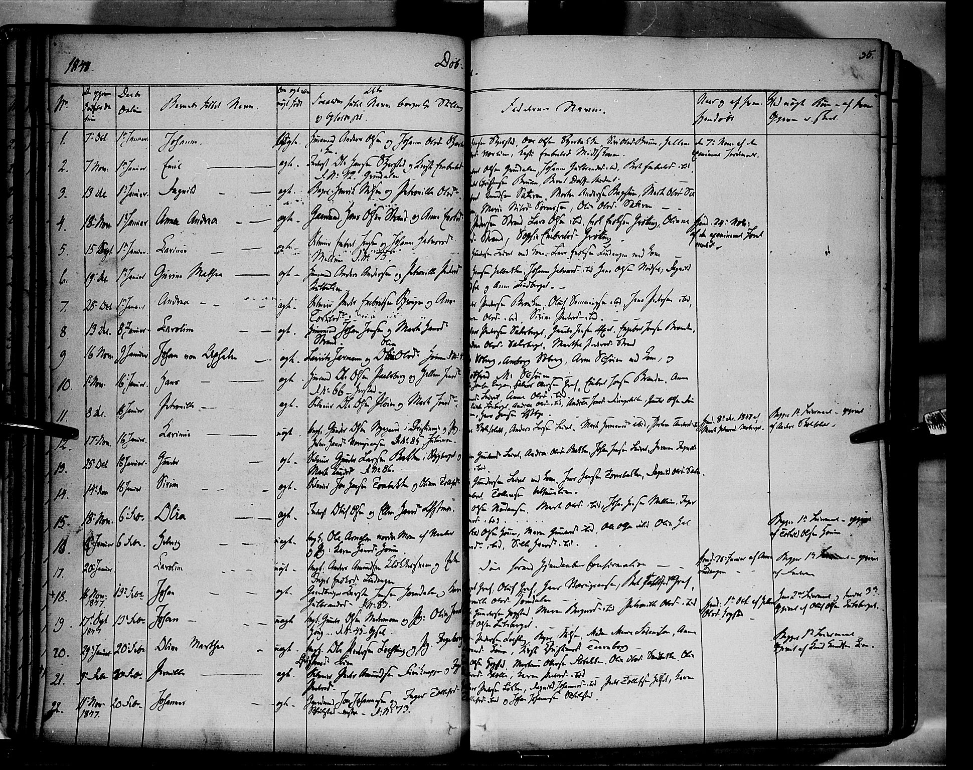 Elverum prestekontor, AV/SAH-PREST-044/H/Ha/Haa/L0009: Parish register (official) no. 9, 1843-1856, p. 35