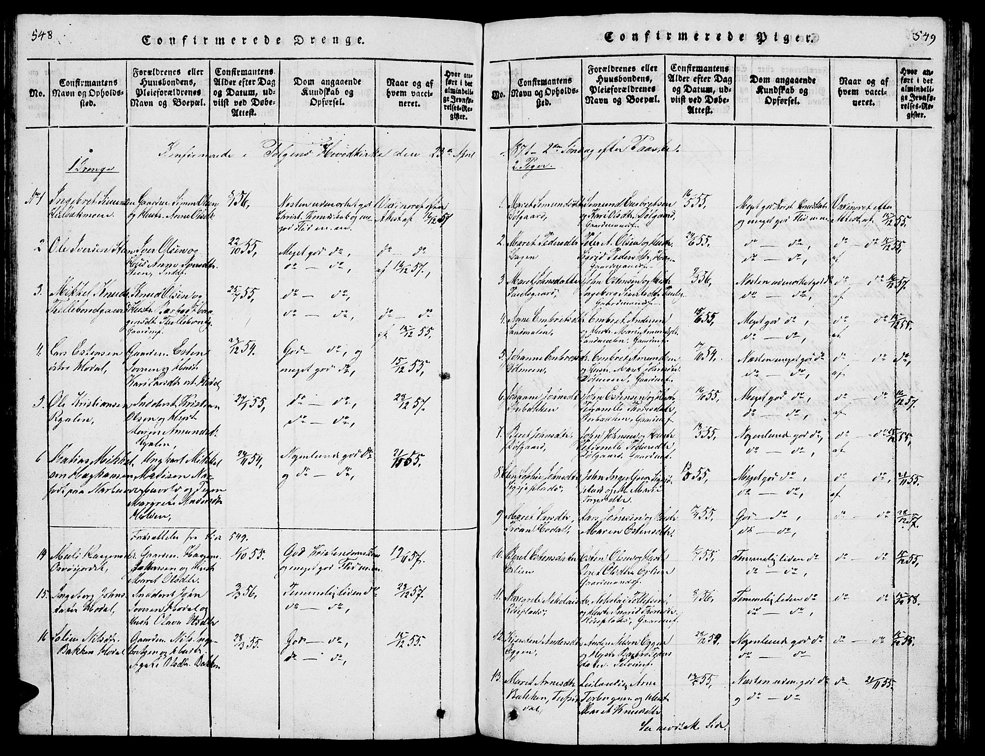 Tolga prestekontor, AV/SAH-PREST-062/L/L0001: Parish register (copy) no. 1, 1814-1877, p. 548-549