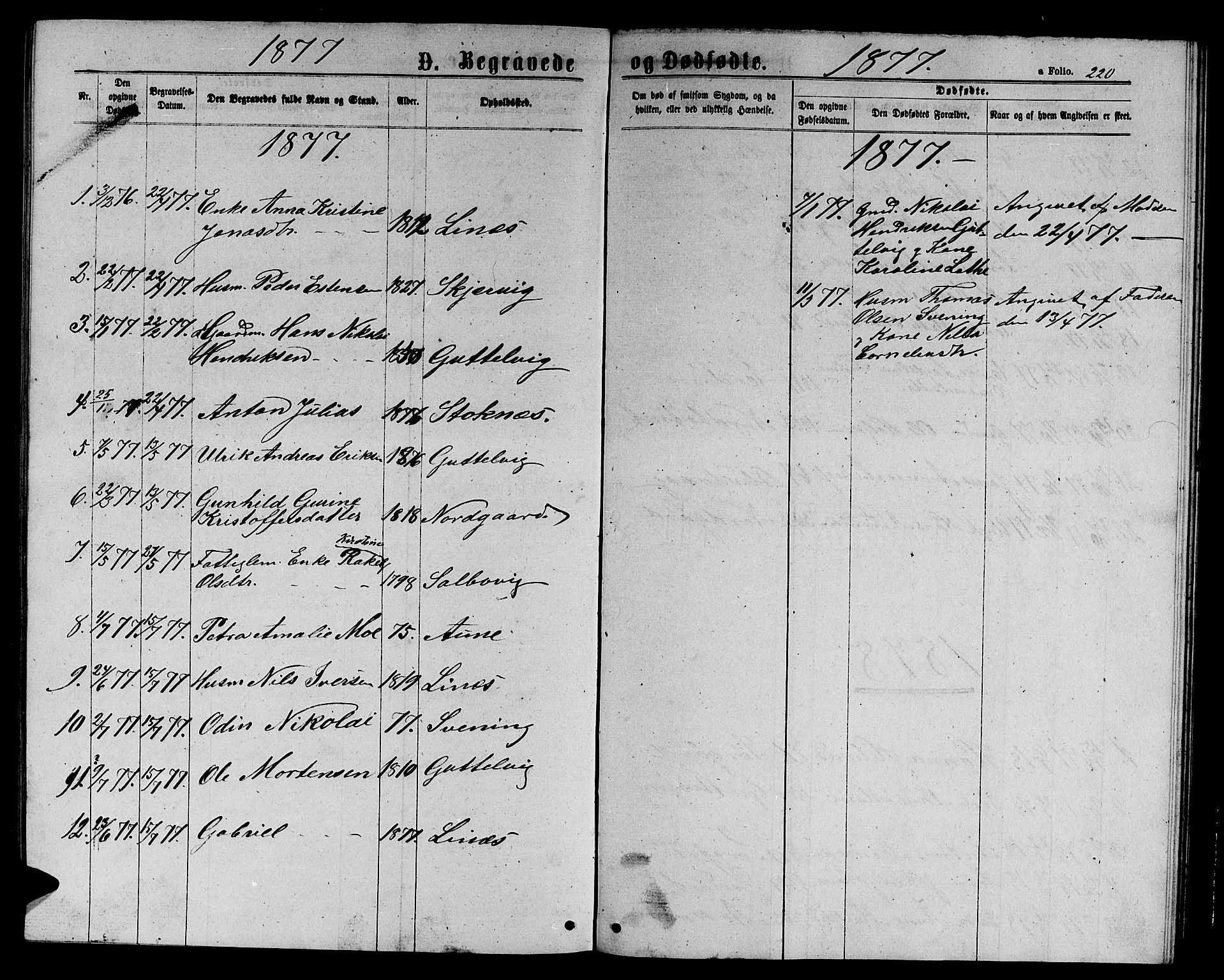 Ministerialprotokoller, klokkerbøker og fødselsregistre - Sør-Trøndelag, SAT/A-1456/656/L0695: Parish register (copy) no. 656C01, 1867-1889, p. 220