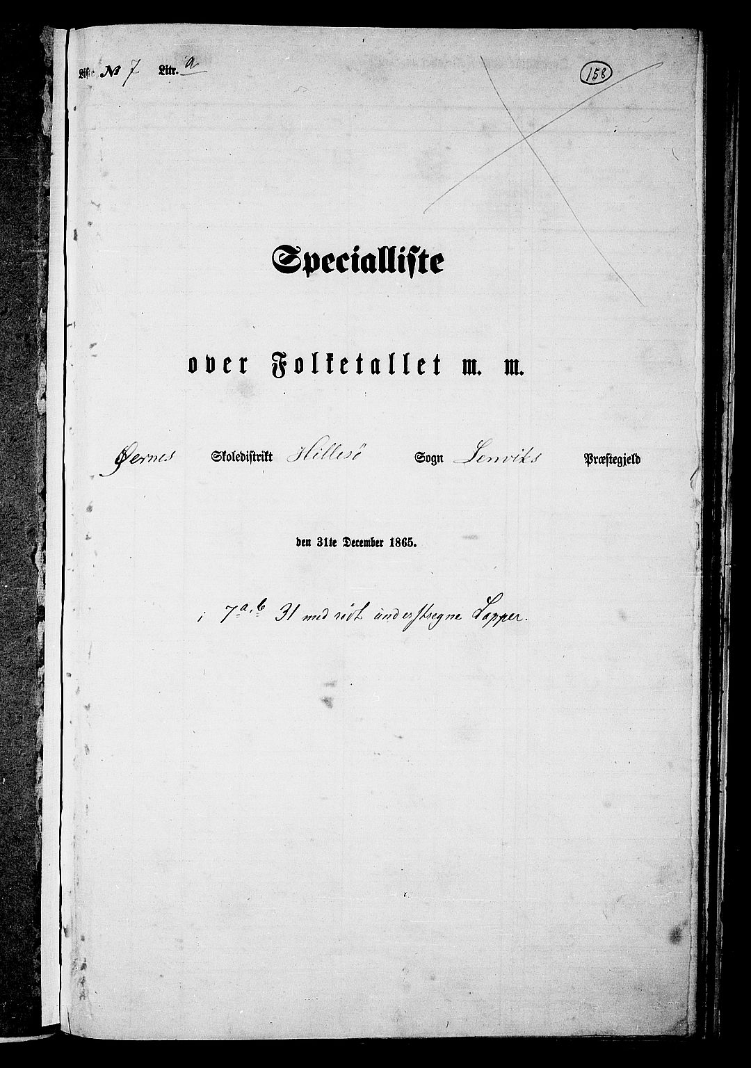 RA, 1865 census for Lenvik, 1865, p. 137