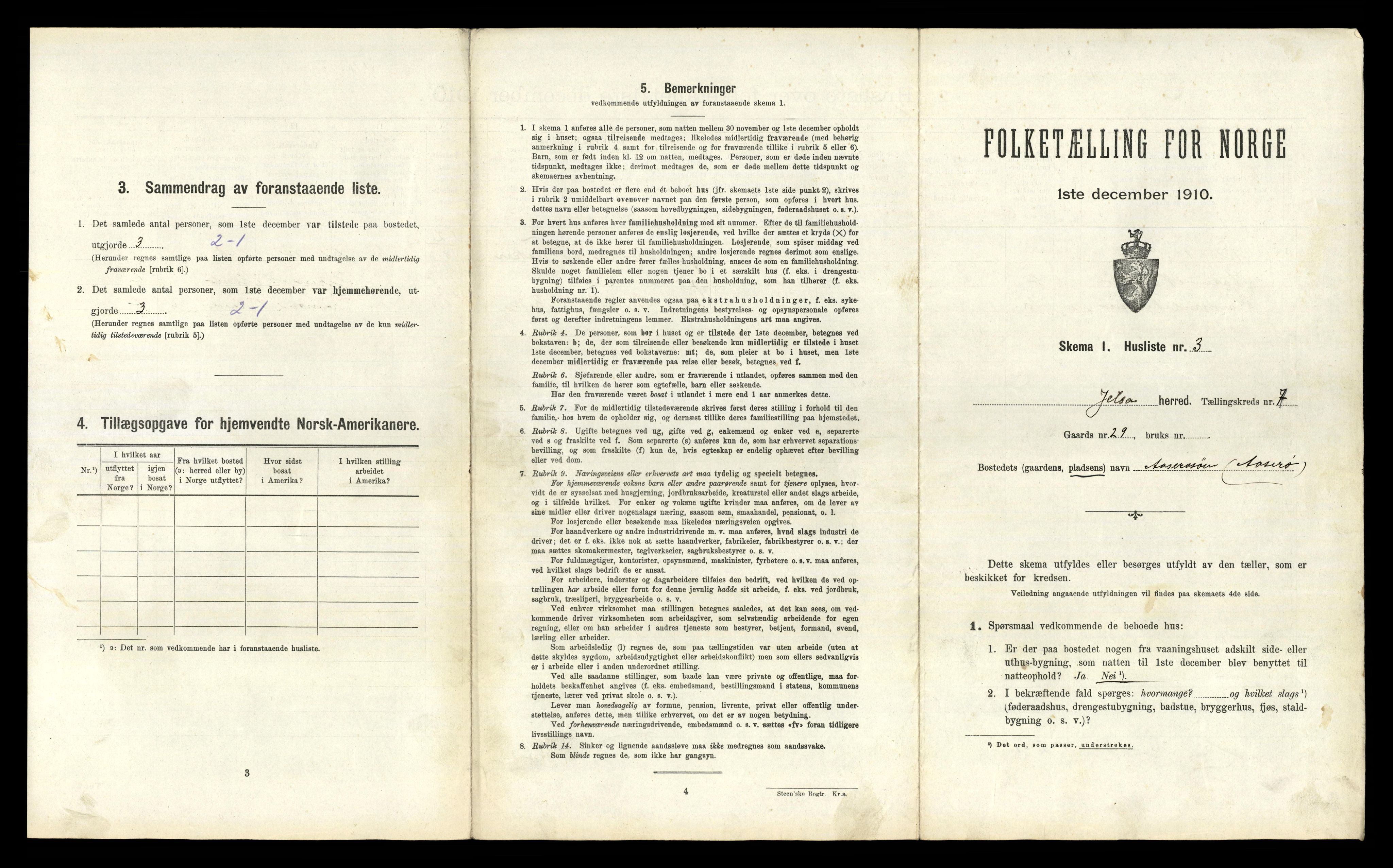 RA, 1910 census for Jelsa, 1910, p. 589