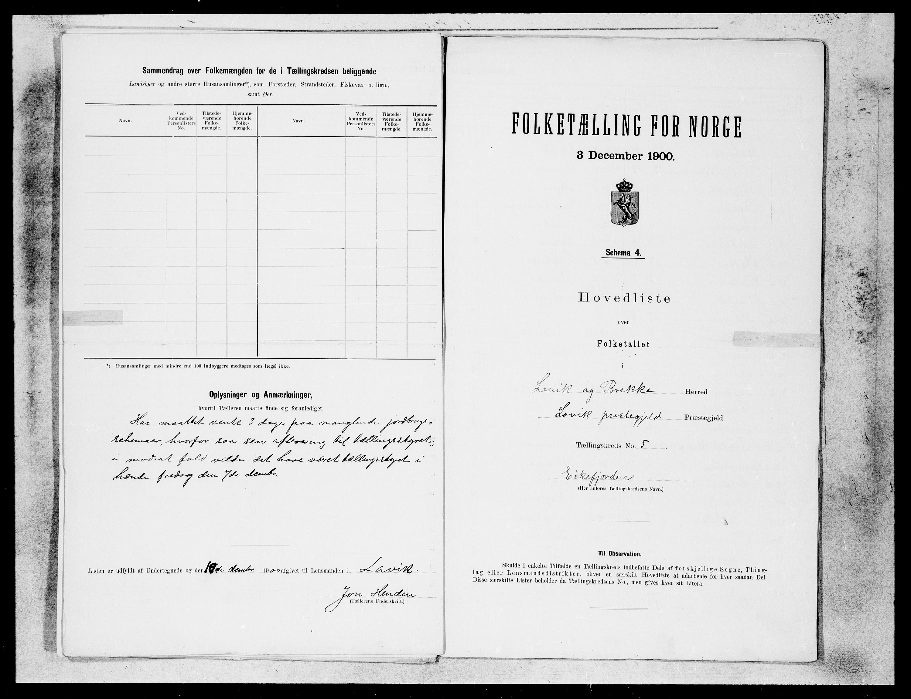 SAB, 1900 census for Lavik og Brekke, 1900, p. 10