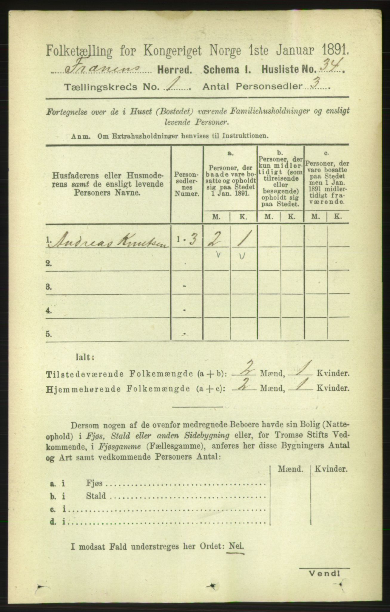 RA, 1891 census for 1548 Fræna, 1891, p. 57