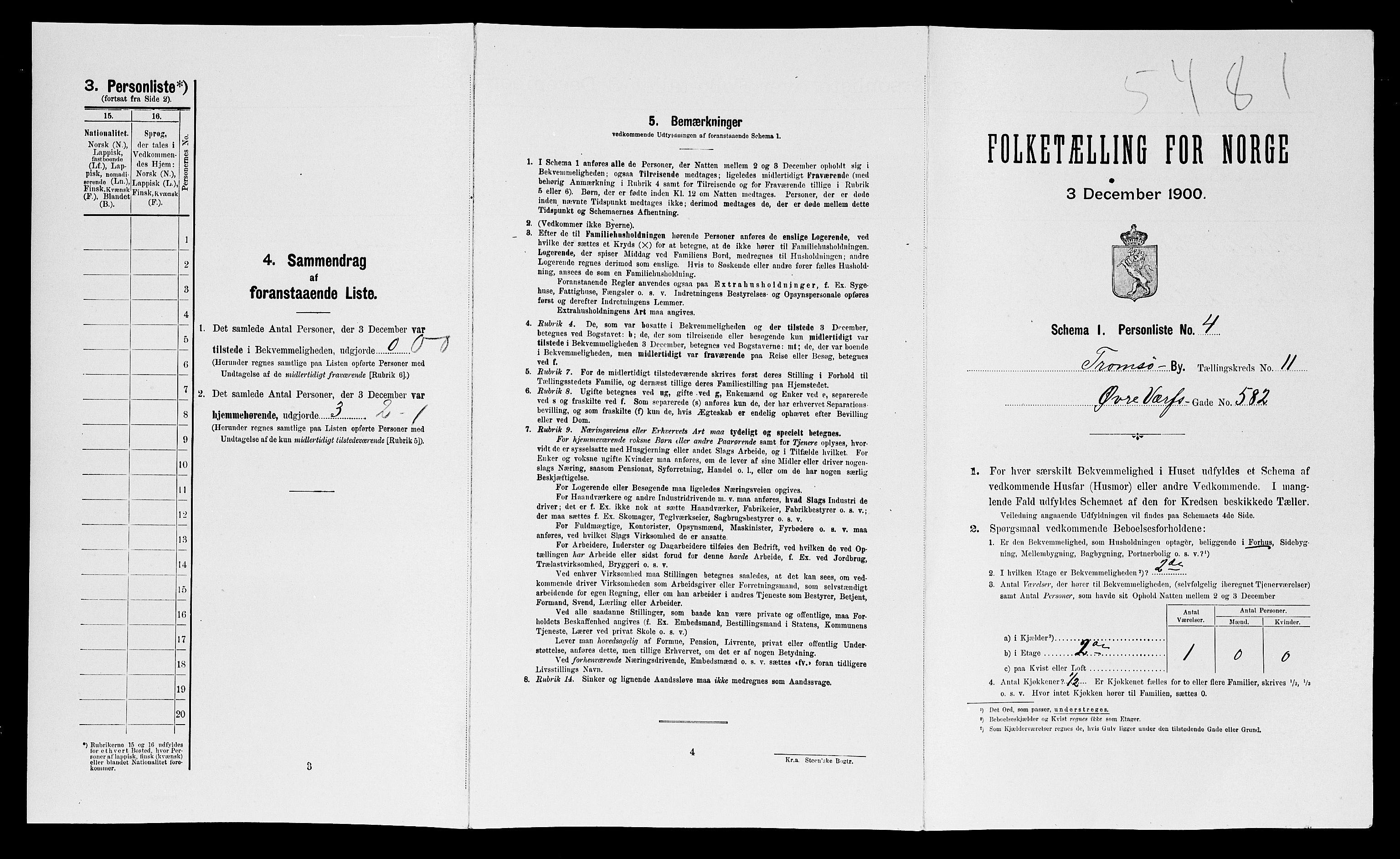 SATØ, 1900 census for Tromsø, 1900, p. 3255