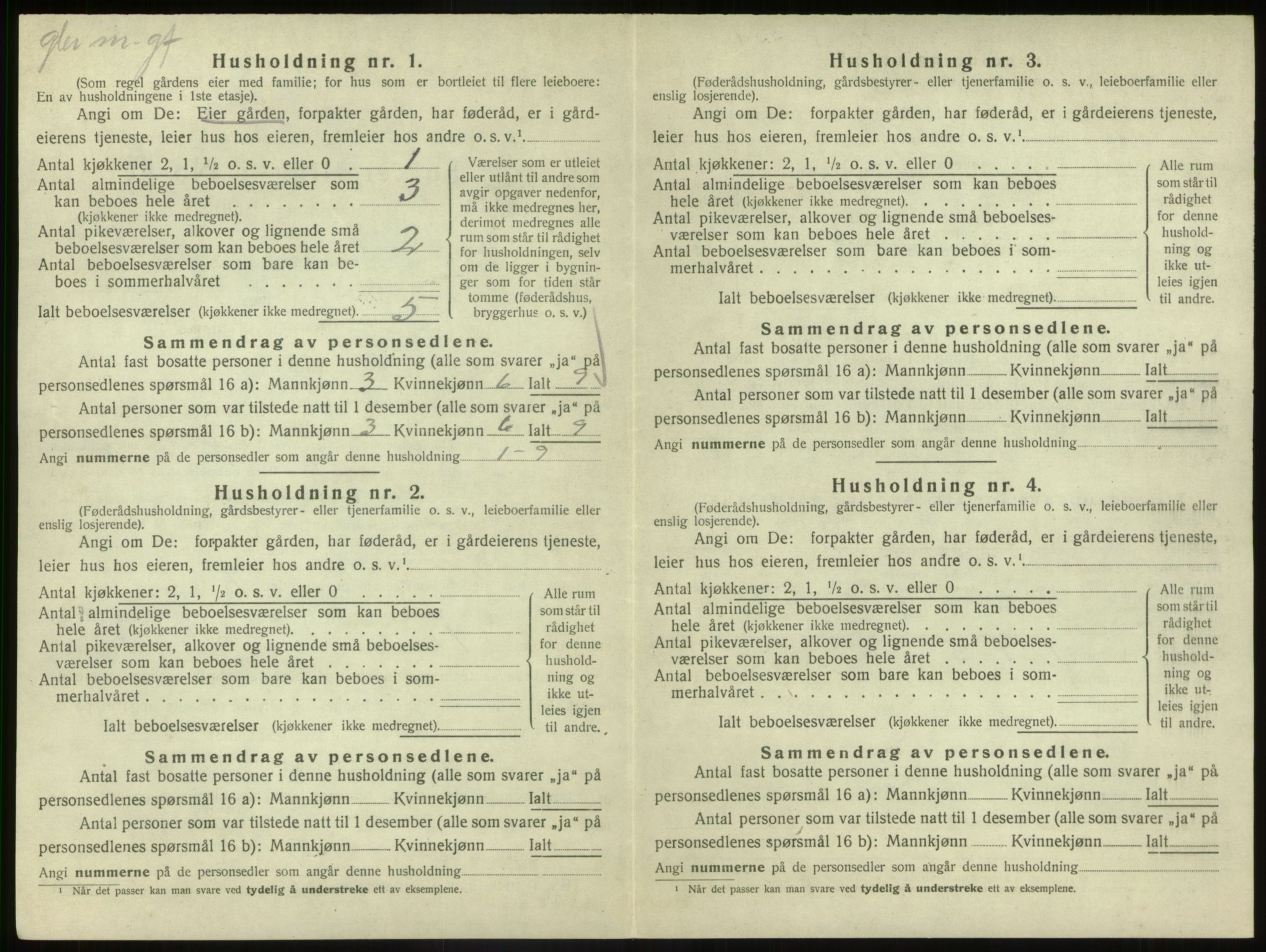 SAB, 1920 census for Vevring, 1920, p. 174