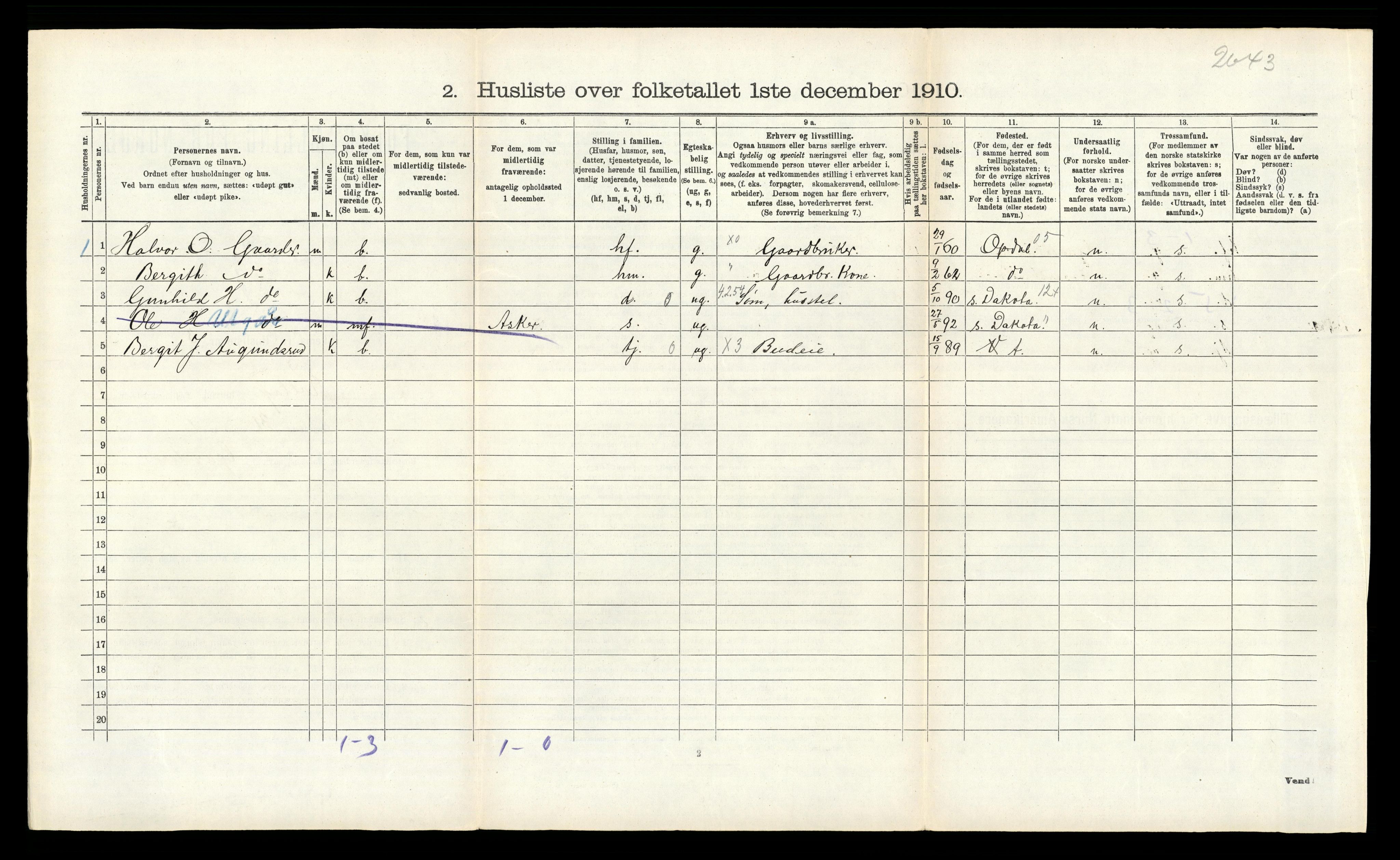 RA, 1910 census for Rollag, 1910, p. 362