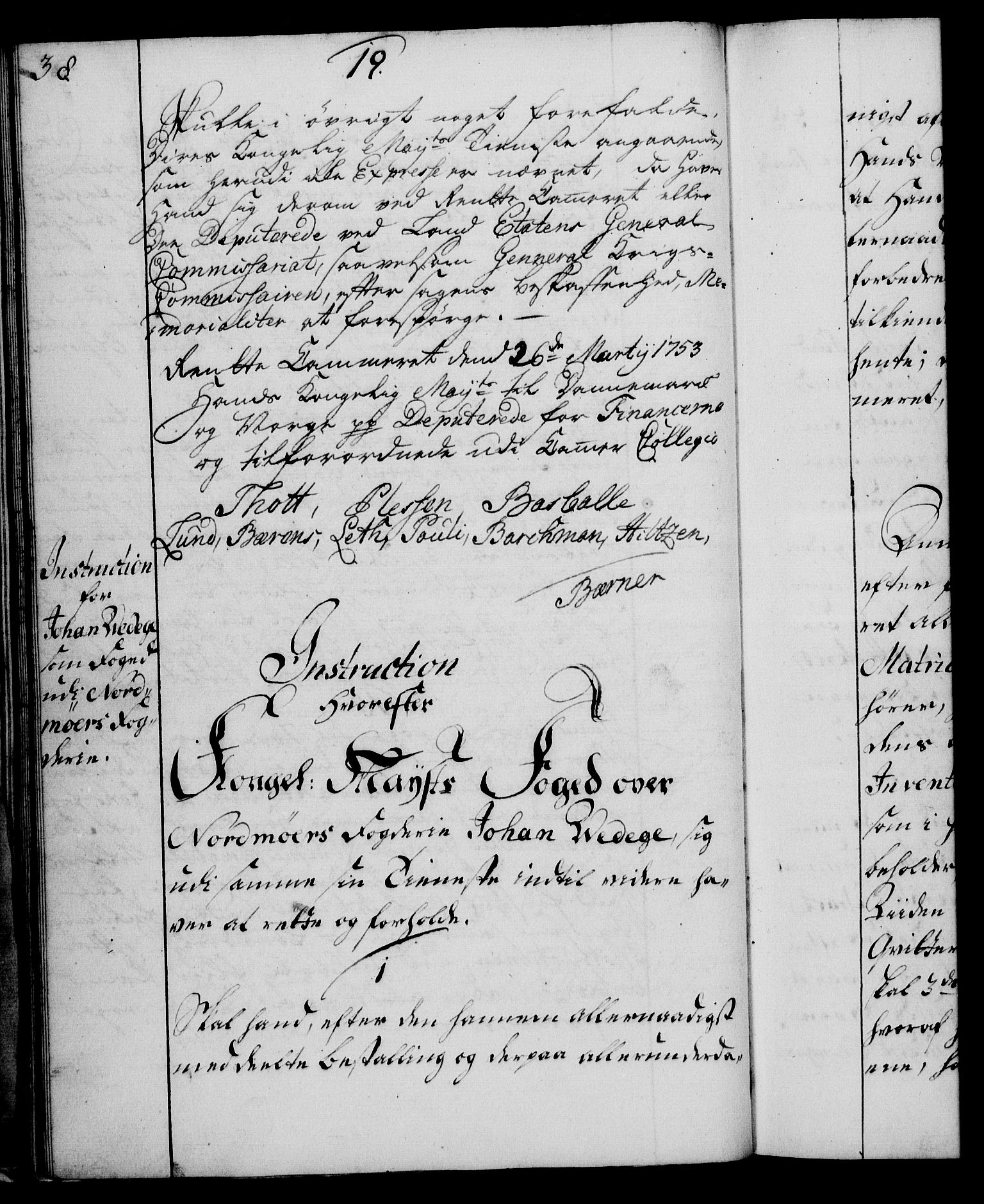 Rentekammeret, Kammerkanselliet, RA/EA-3111/G/Gg/Ggi/L0003: Norsk instruksjonsprotokoll med register (merket RK 53.36), 1751-1775, p. 38