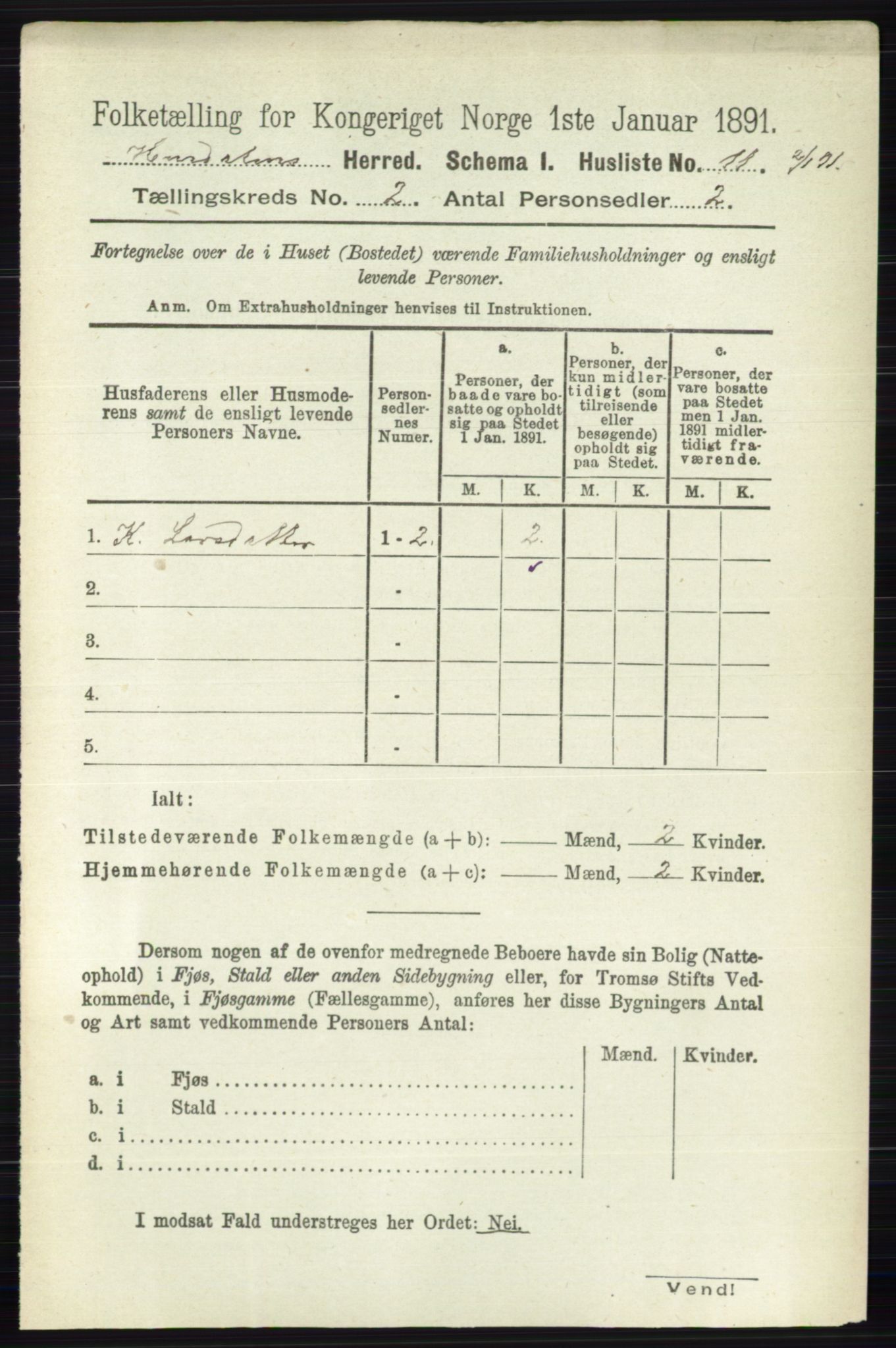 RA, 1891 census for 0239 Hurdal, 1891, p. 453