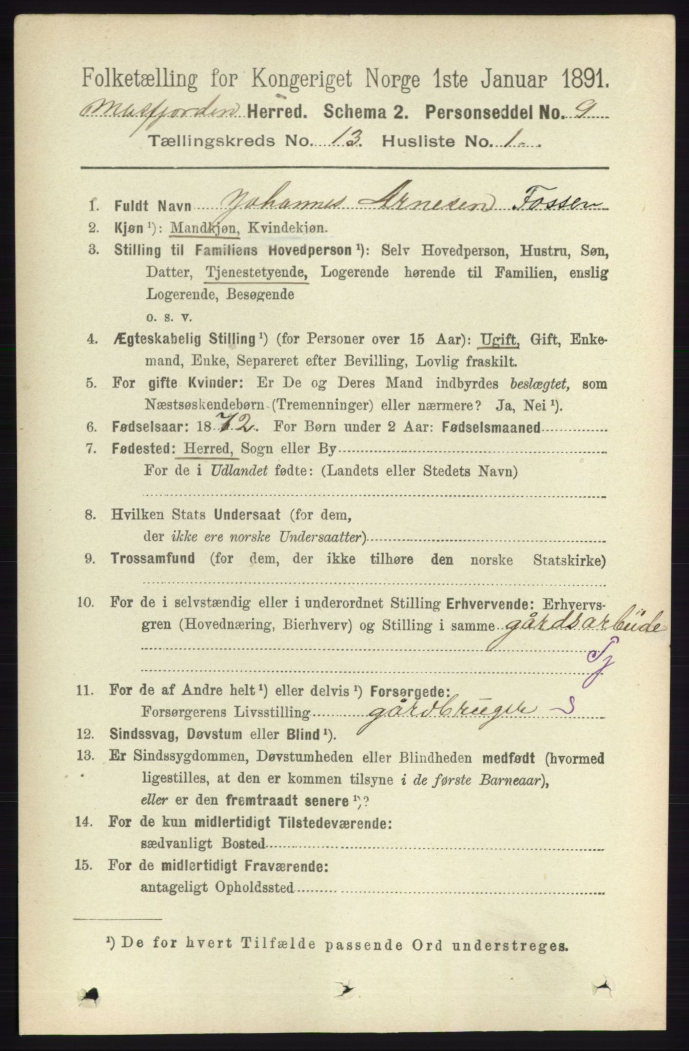 RA, 1891 census for 1266 Masfjorden, 1891, p. 2635