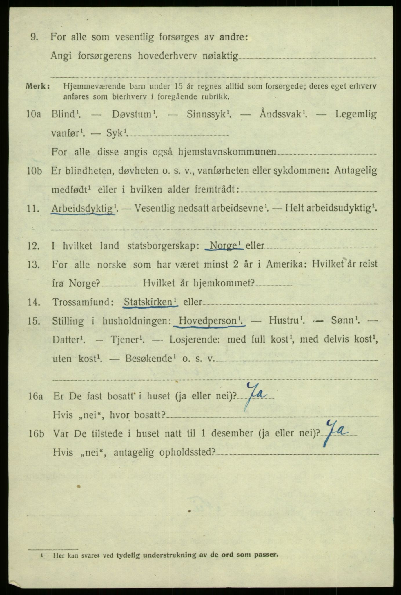 SAB, 1920 census for Lavik, 1920, p. 2259