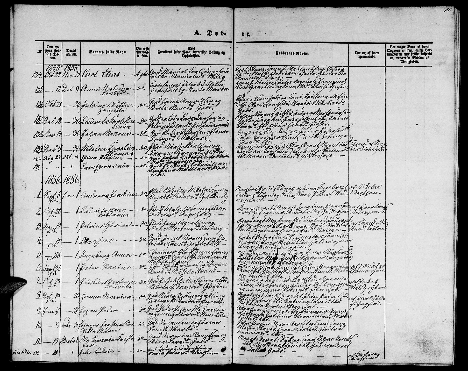 Ministerialprotokoller, klokkerbøker og fødselsregistre - Møre og Romsdal, AV/SAT-A-1454/528/L0427: Parish register (copy) no. 528C08, 1855-1864, p. 10