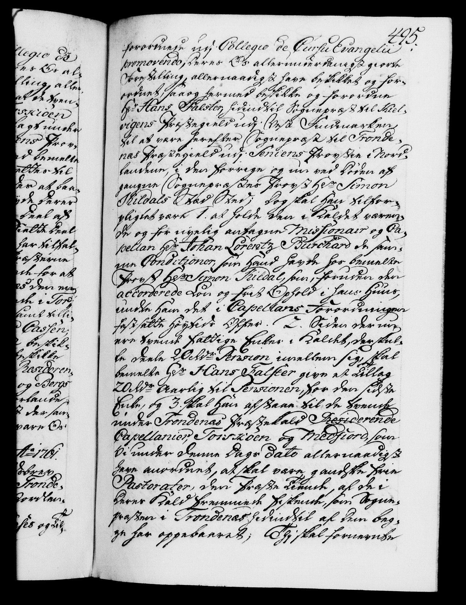 Danske Kanselli 1572-1799, AV/RA-EA-3023/F/Fc/Fca/Fcaa/L0041: Norske registre, 1760-1762, p. 495a