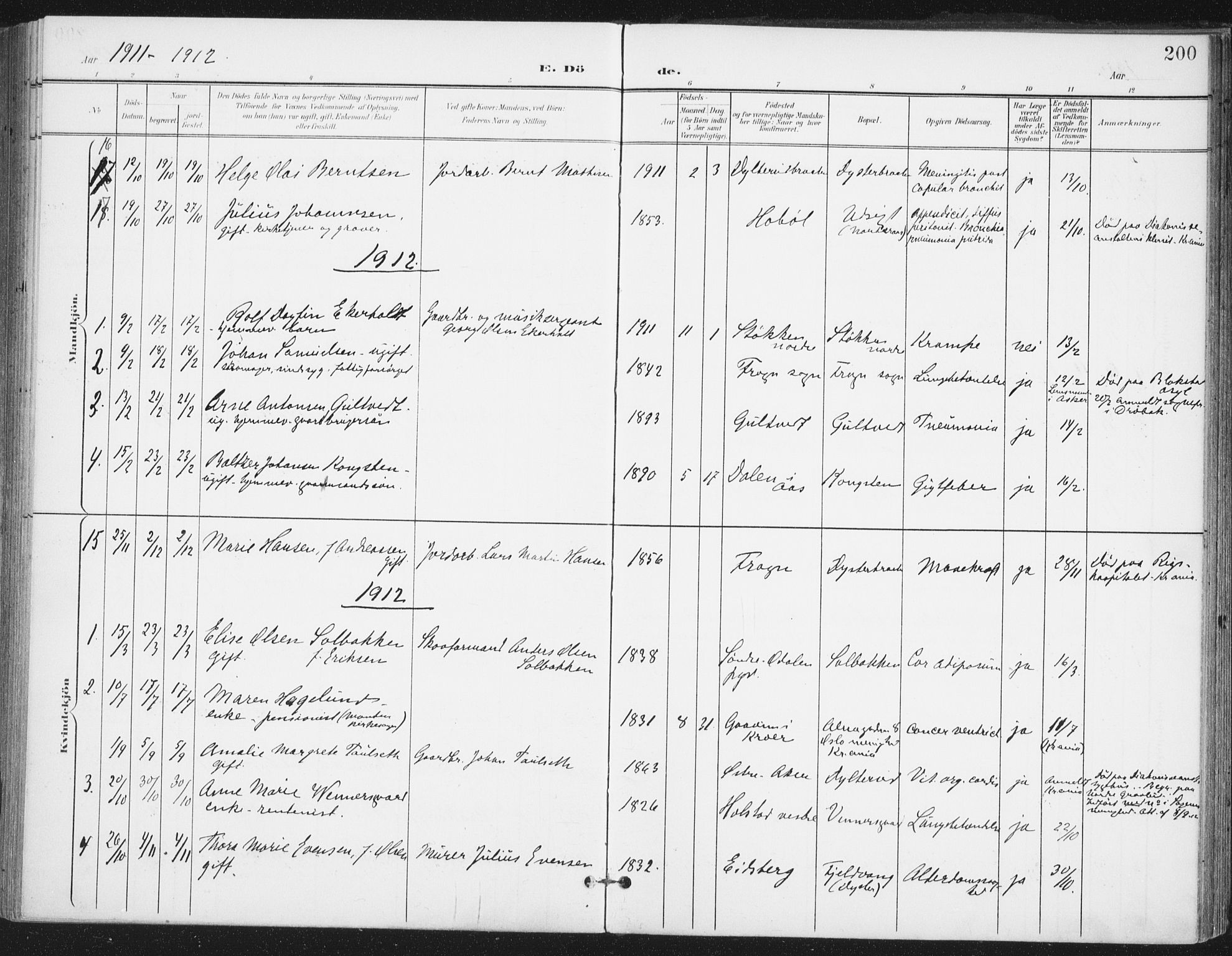 Ås prestekontor Kirkebøker, AV/SAO-A-10894/F/Fa/L0010: Parish register (official) no. I 10, 1900-1918, p. 200