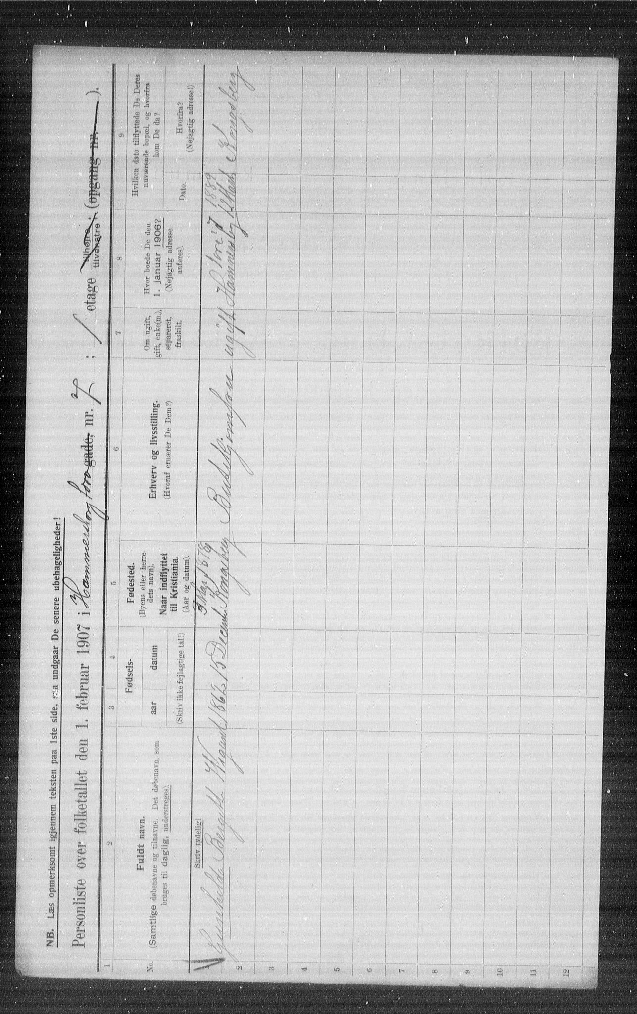 OBA, Municipal Census 1907 for Kristiania, 1907, p. 17672