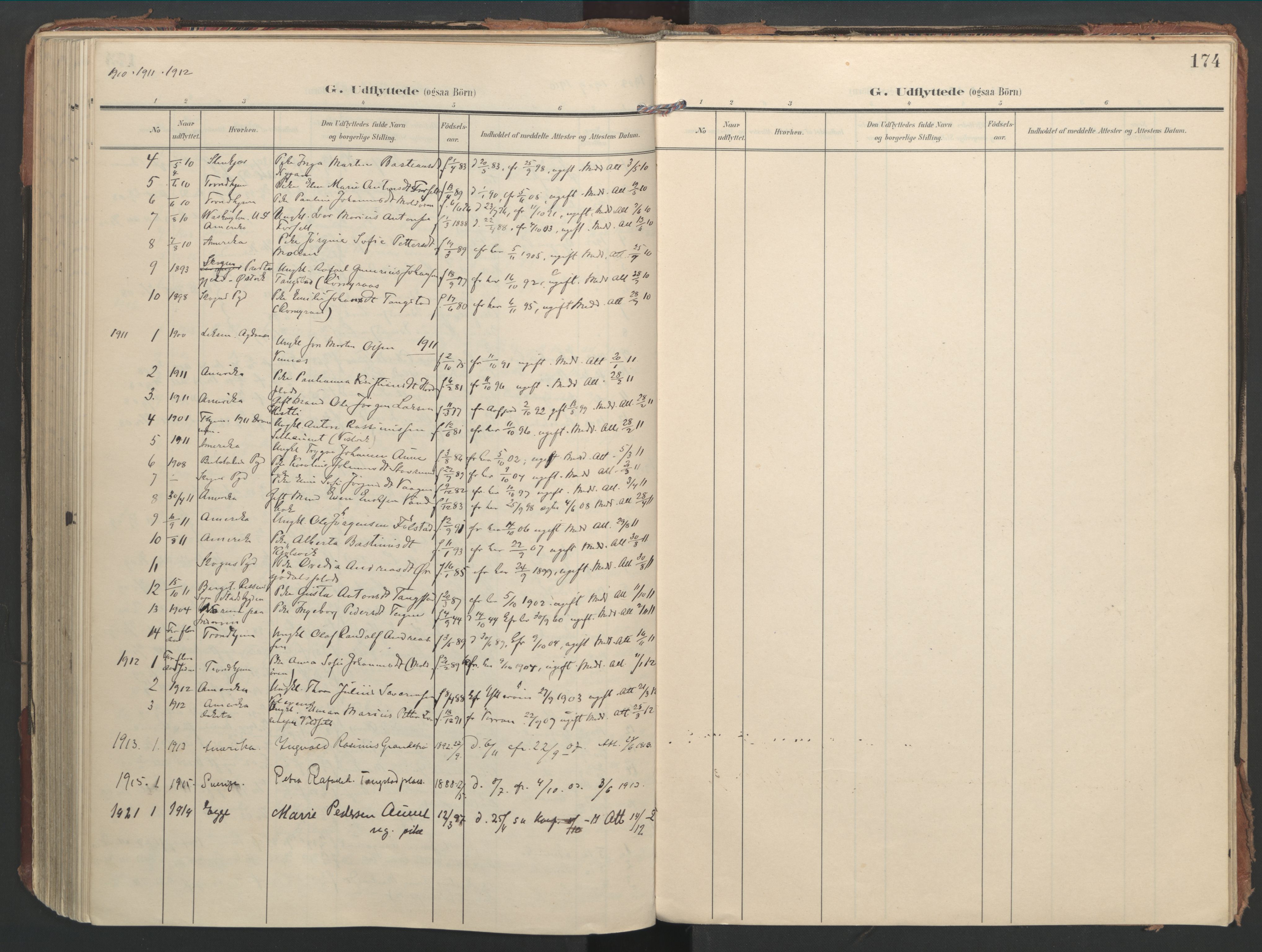 Ministerialprotokoller, klokkerbøker og fødselsregistre - Nord-Trøndelag, SAT/A-1458/744/L0421: Parish register (official) no. 744A05, 1905-1930, p. 174