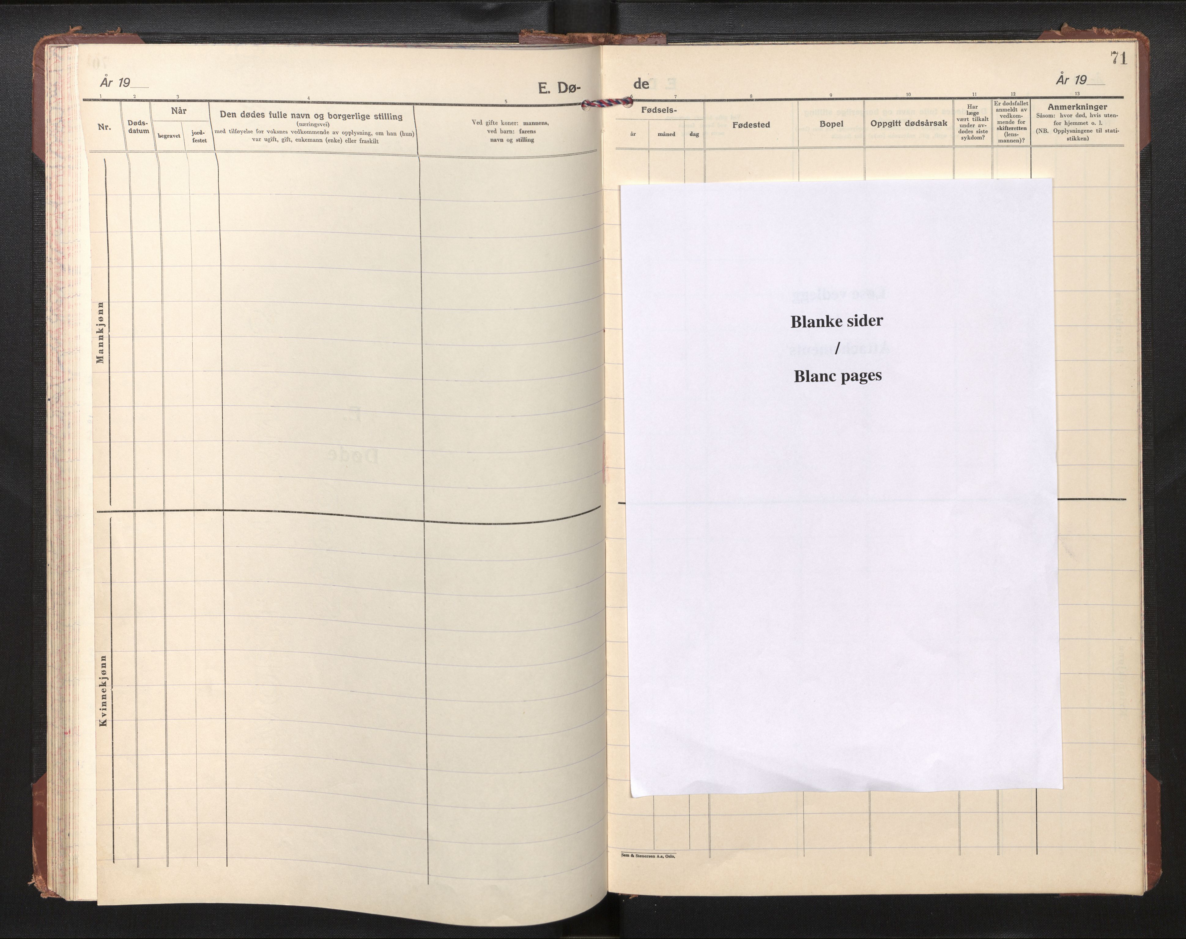 Den norske sjømannsmisjon i utlandet/New York, AV/SAB-SAB/PA-0110/H/Ha/L0013: Parish register (official) no. A 13, 1962-1966, p. 70b-71a