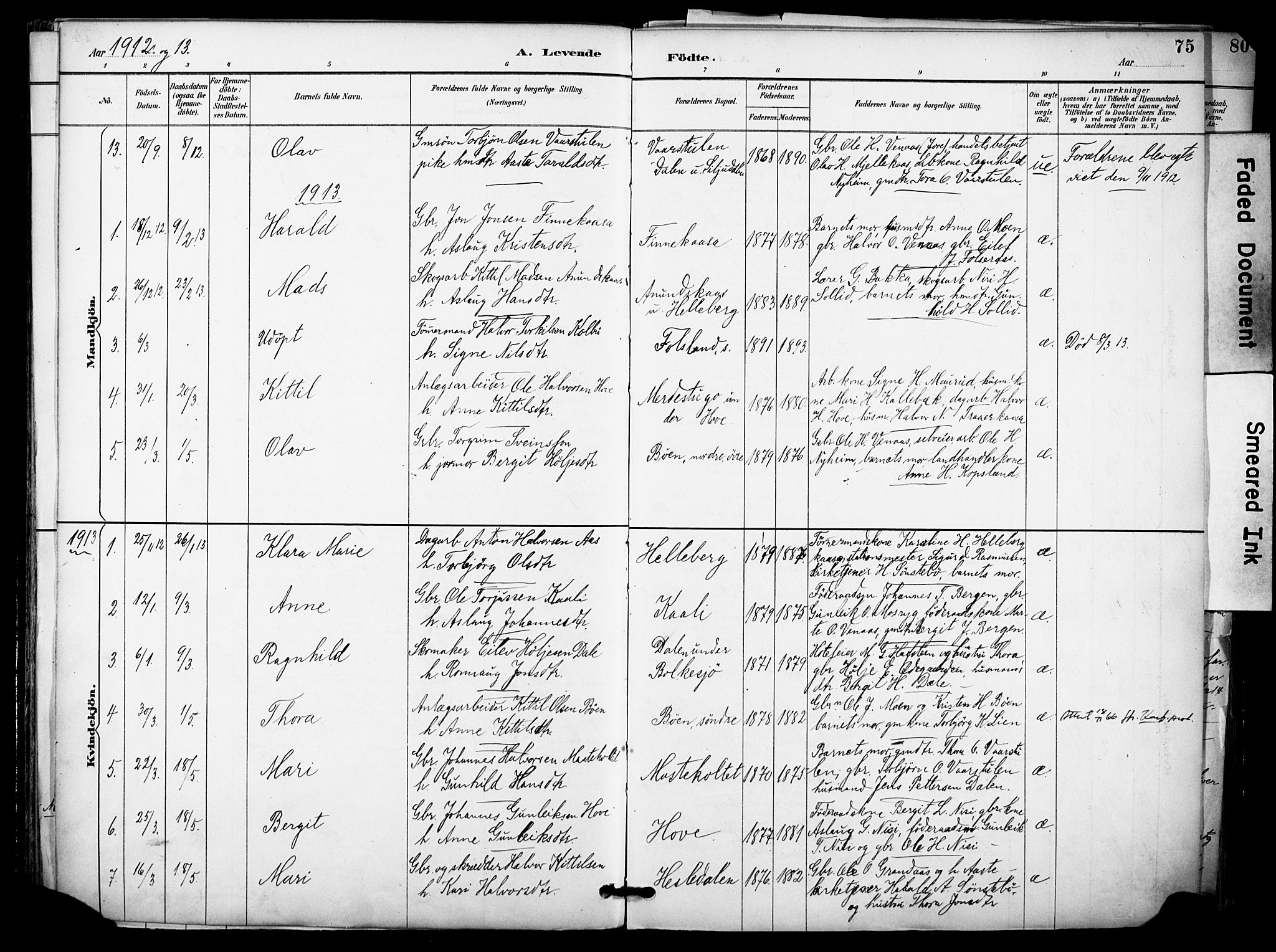 Gransherad kirkebøker, SAKO/A-267/F/Fa/L0005: Parish register (official) no. I 5, 1887-1916, p. 75