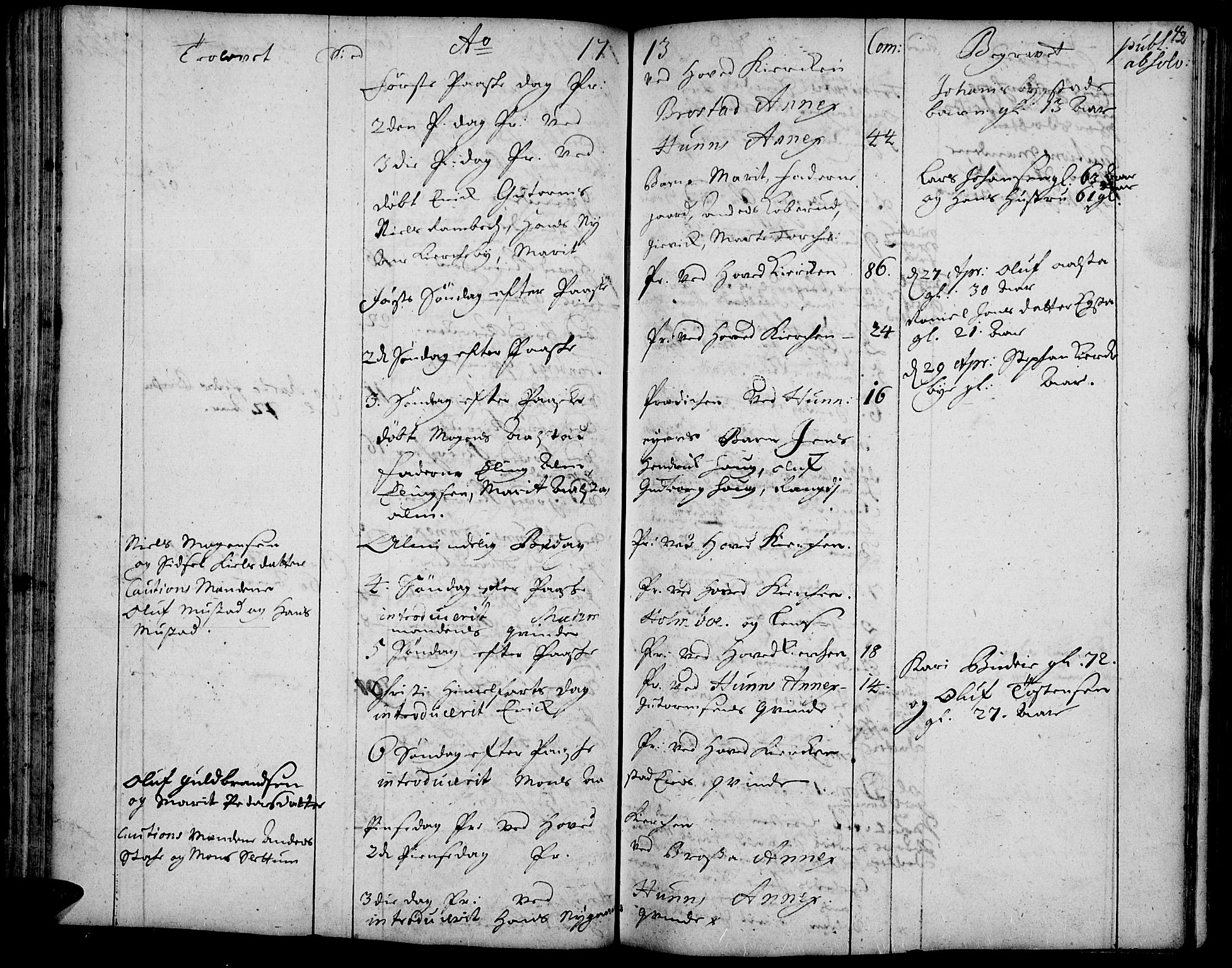 Vardal prestekontor, AV/SAH-PREST-100/H/Ha/Haa/L0001: Parish register (official) no. 1, 1706-1748, p. 42