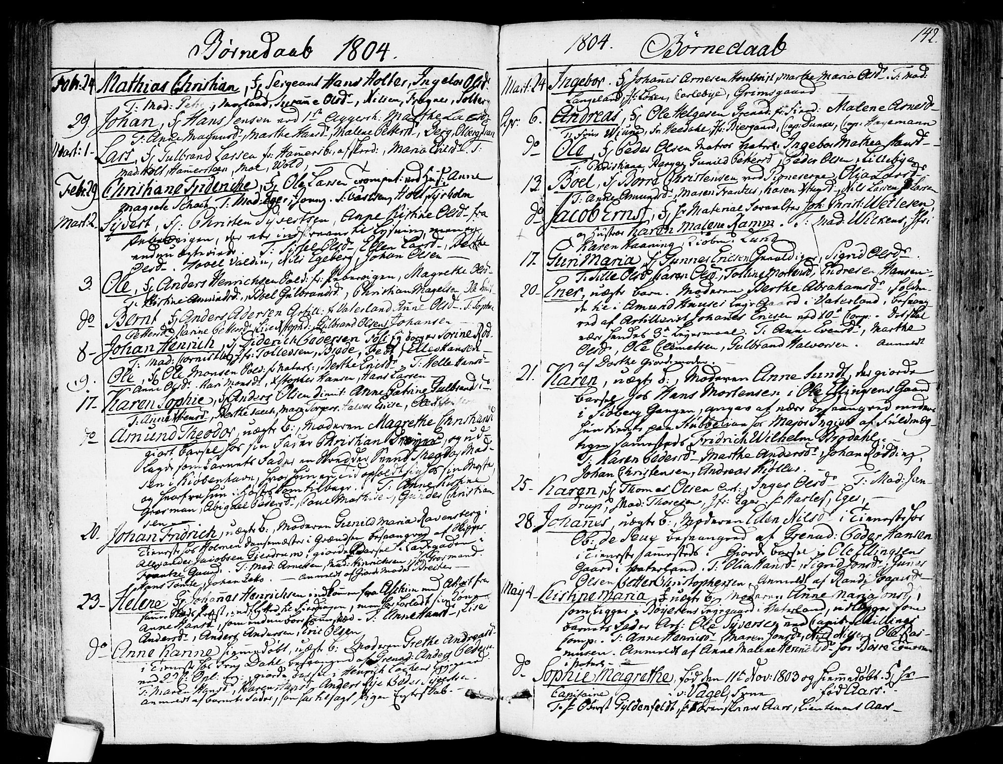 Garnisonsmenigheten Kirkebøker, SAO/A-10846/F/Fa/L0003: Parish register (official) no. 3, 1777-1809, p. 142