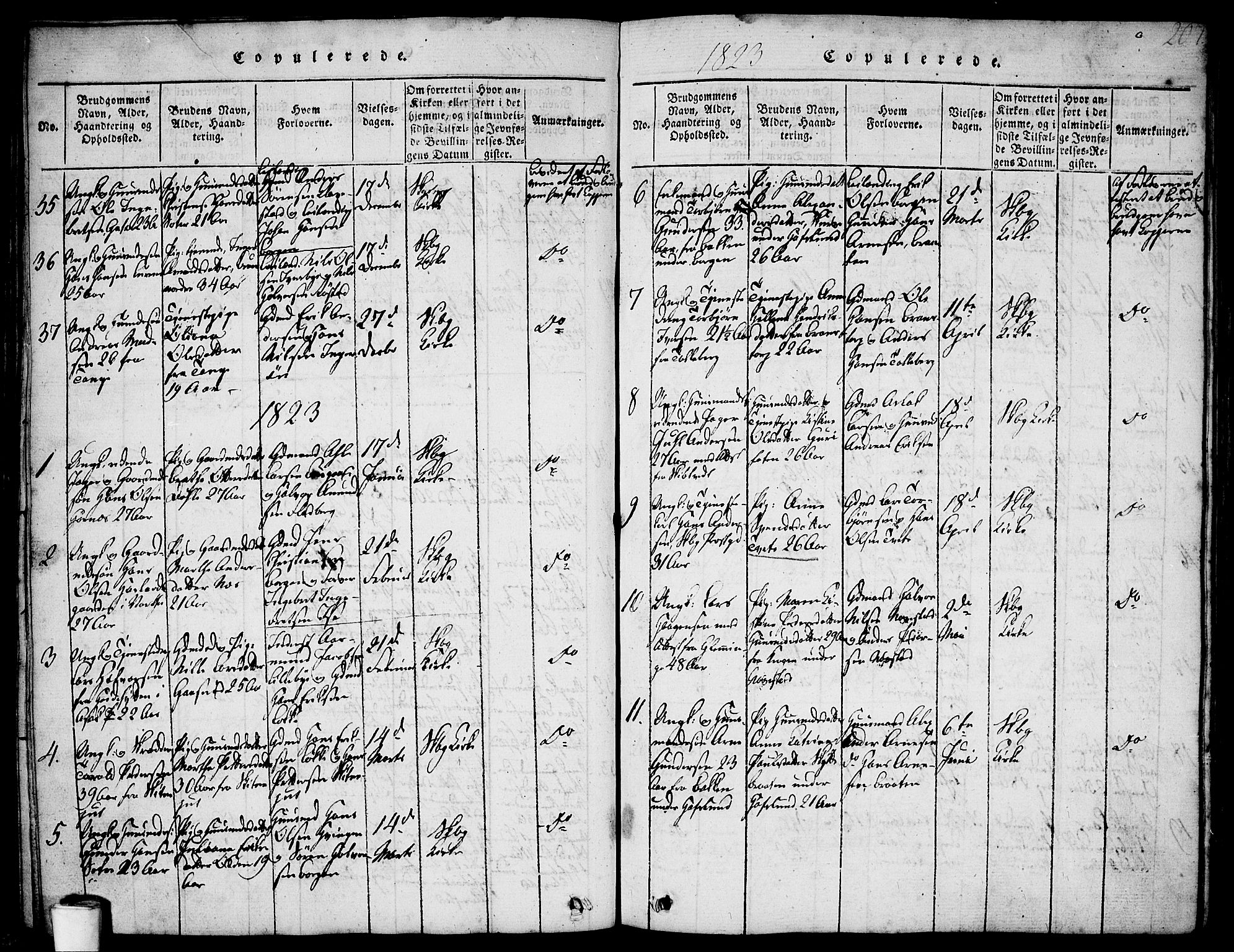 Skjeberg prestekontor Kirkebøker, SAO/A-10923/F/Fa/L0004: Parish register (official) no. I 4, 1815-1830, p. 207