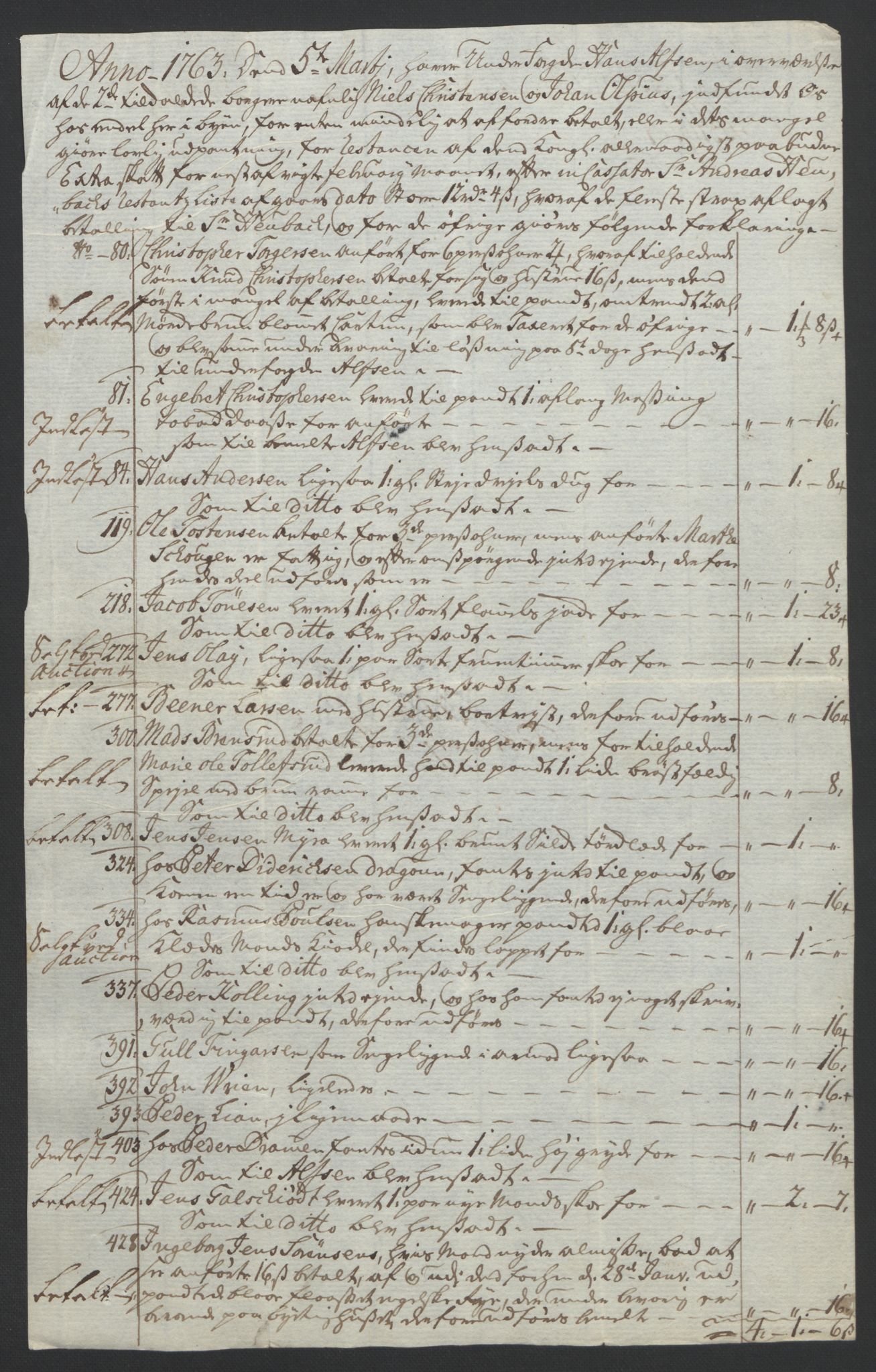 Rentekammeret inntil 1814, Reviderte regnskaper, Byregnskaper, AV/RA-EA-4066/R/Rf/L0119/0001: [F2] Kontribusjonsregnskap / Ekstraskatt, 1762-1767, p. 136