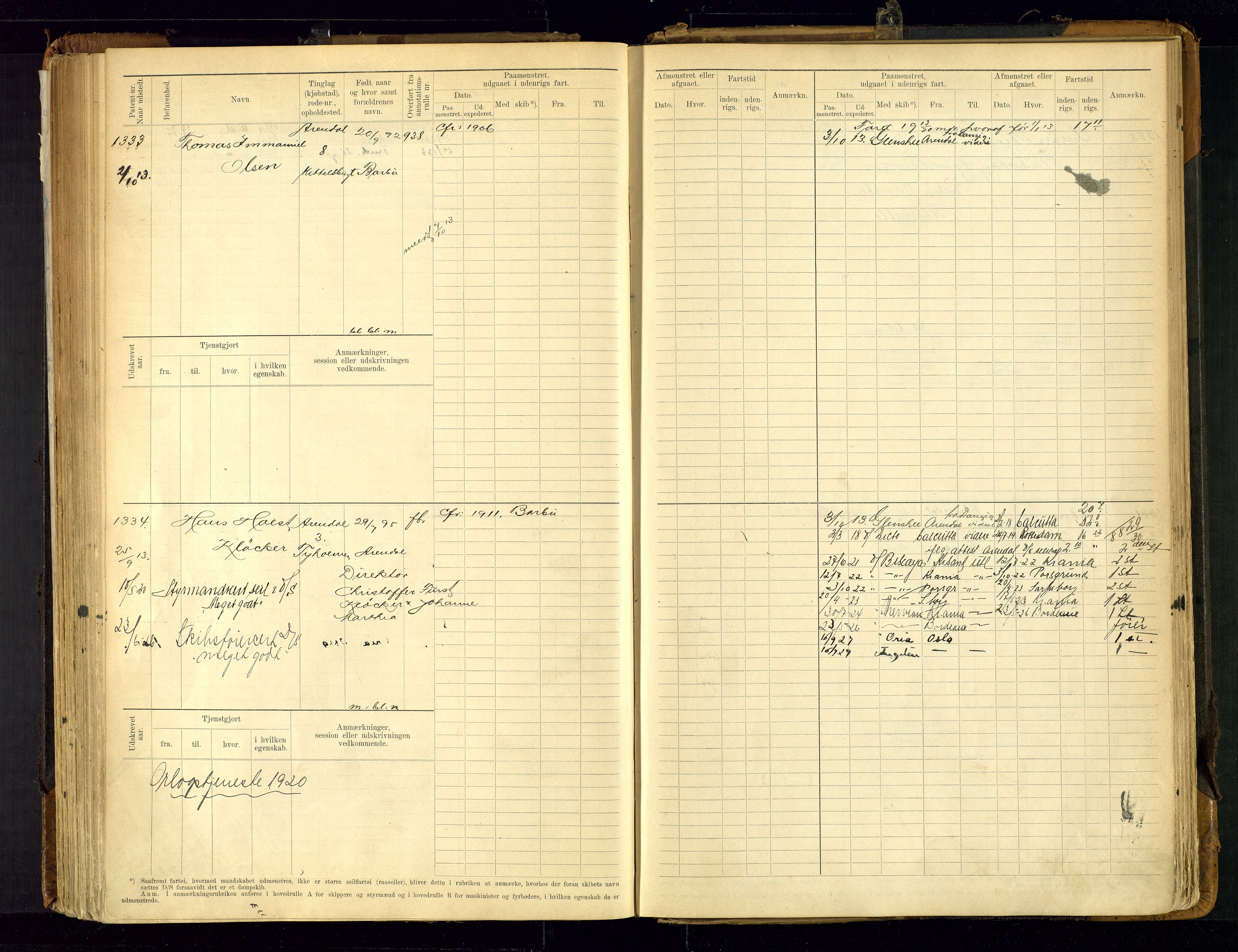 Arendal mønstringskrets, SAK/2031-0012/F/Fb/L0021: Hovedrulle A nr 969-1465, S-19, 1910-1914, p. 187