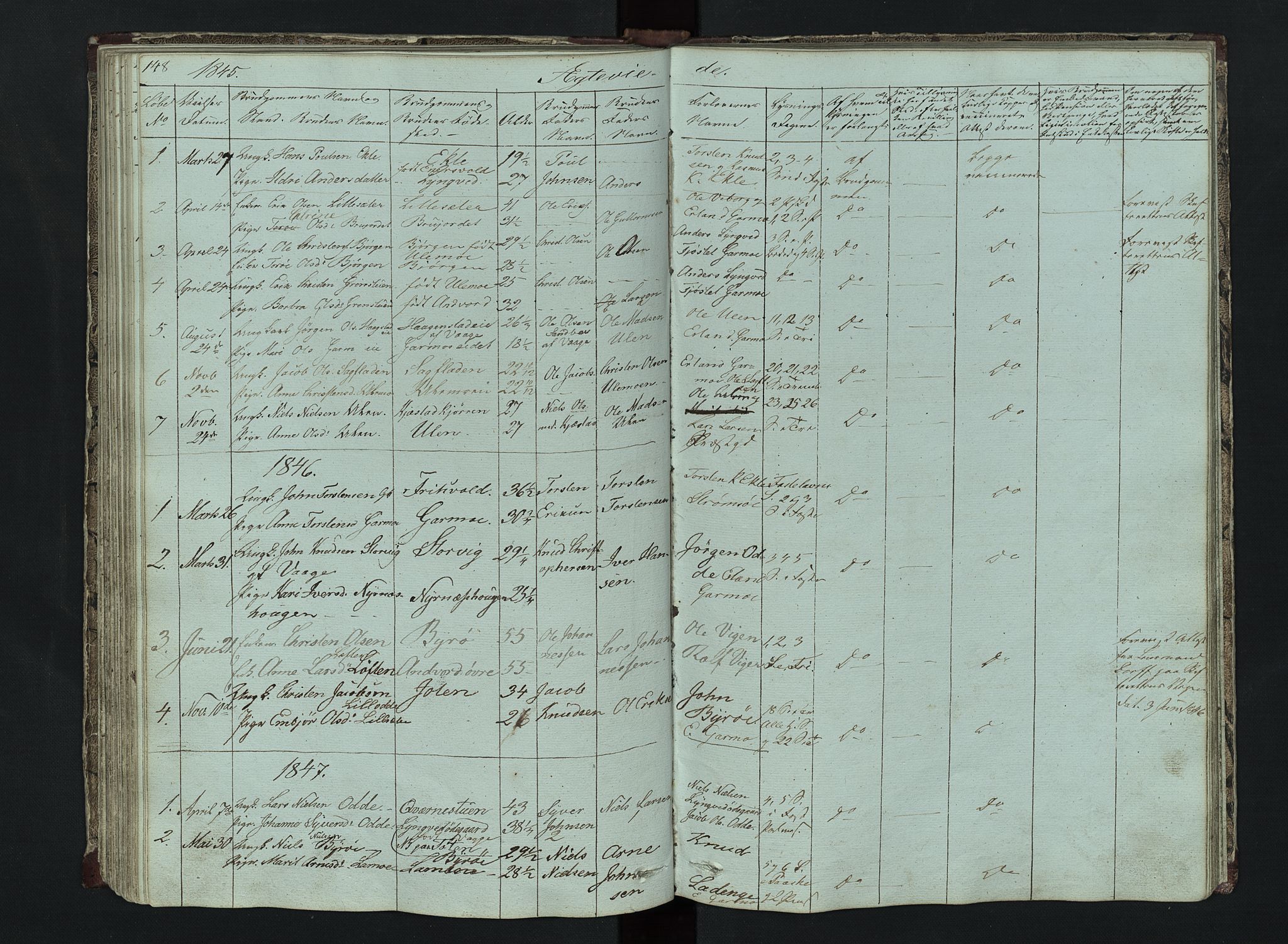 Lom prestekontor, SAH/PREST-070/L/L0014: Parish register (copy) no. 14, 1845-1876, p. 148-149