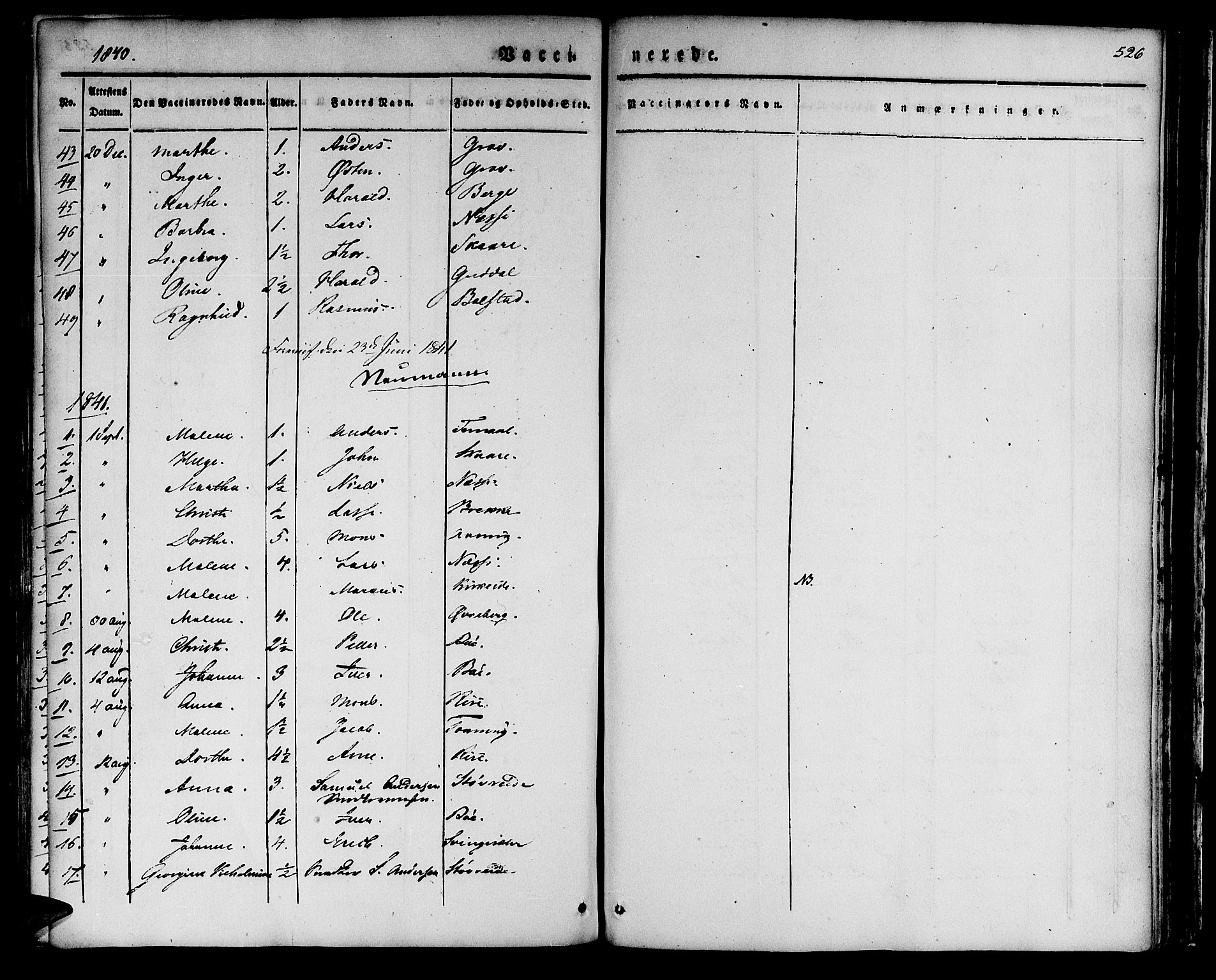 Innvik sokneprestembete, SAB/A-80501: Parish register (official) no. A 4II, 1832-1846, p. 526
